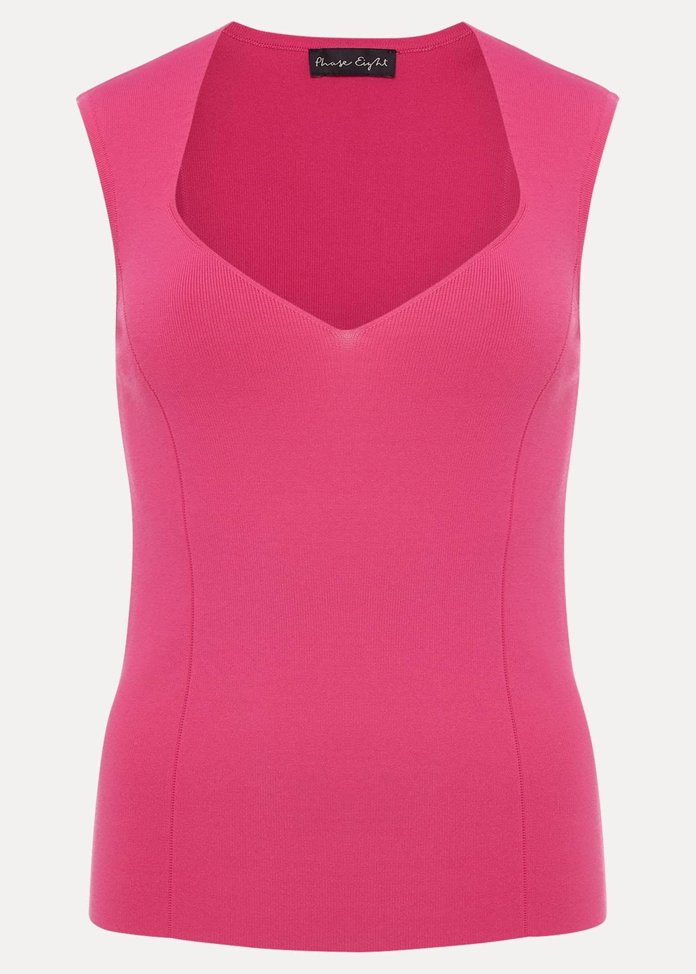 Halina Sweetheart Neck Knitted Top