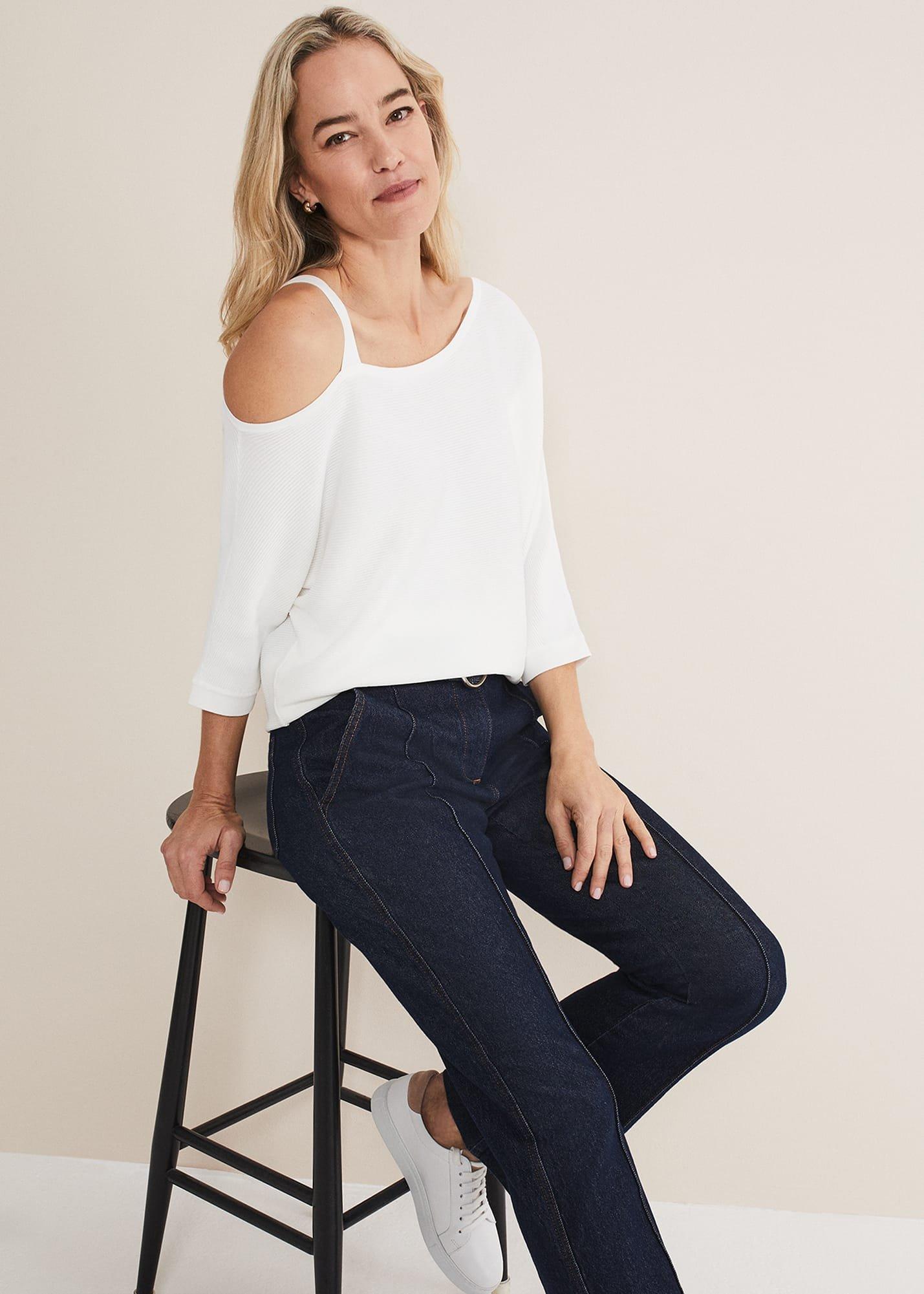 Evie One Shouler Ripple Knit