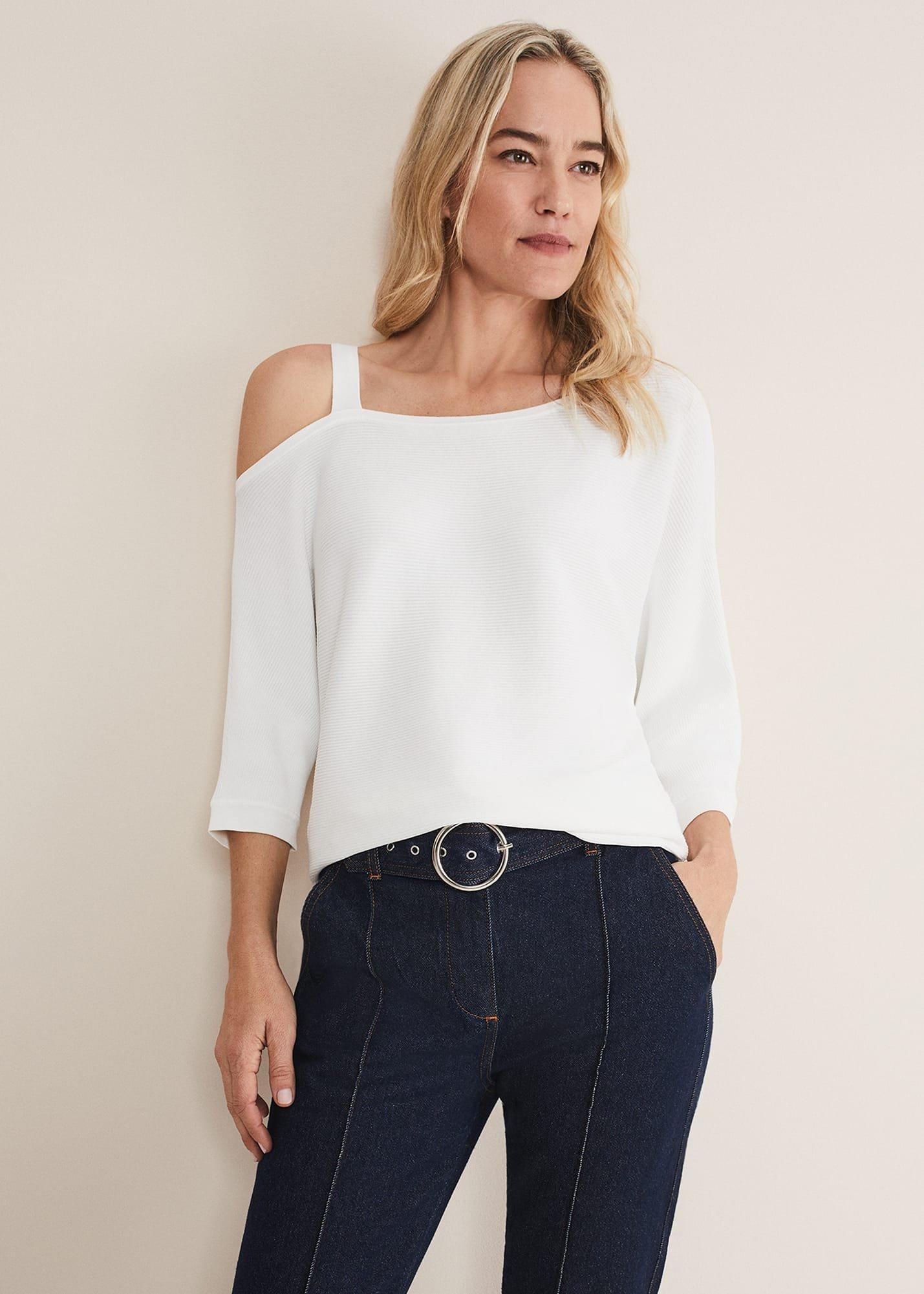 Evie One Shouler Ripple Knit
