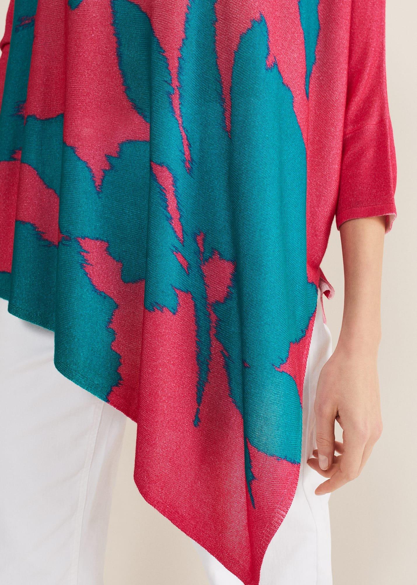 Madison Printed Asymmetric Hem Jumper