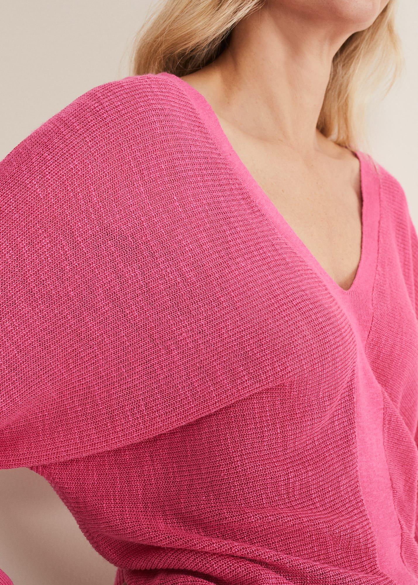 Tia V Neck Linen Knit