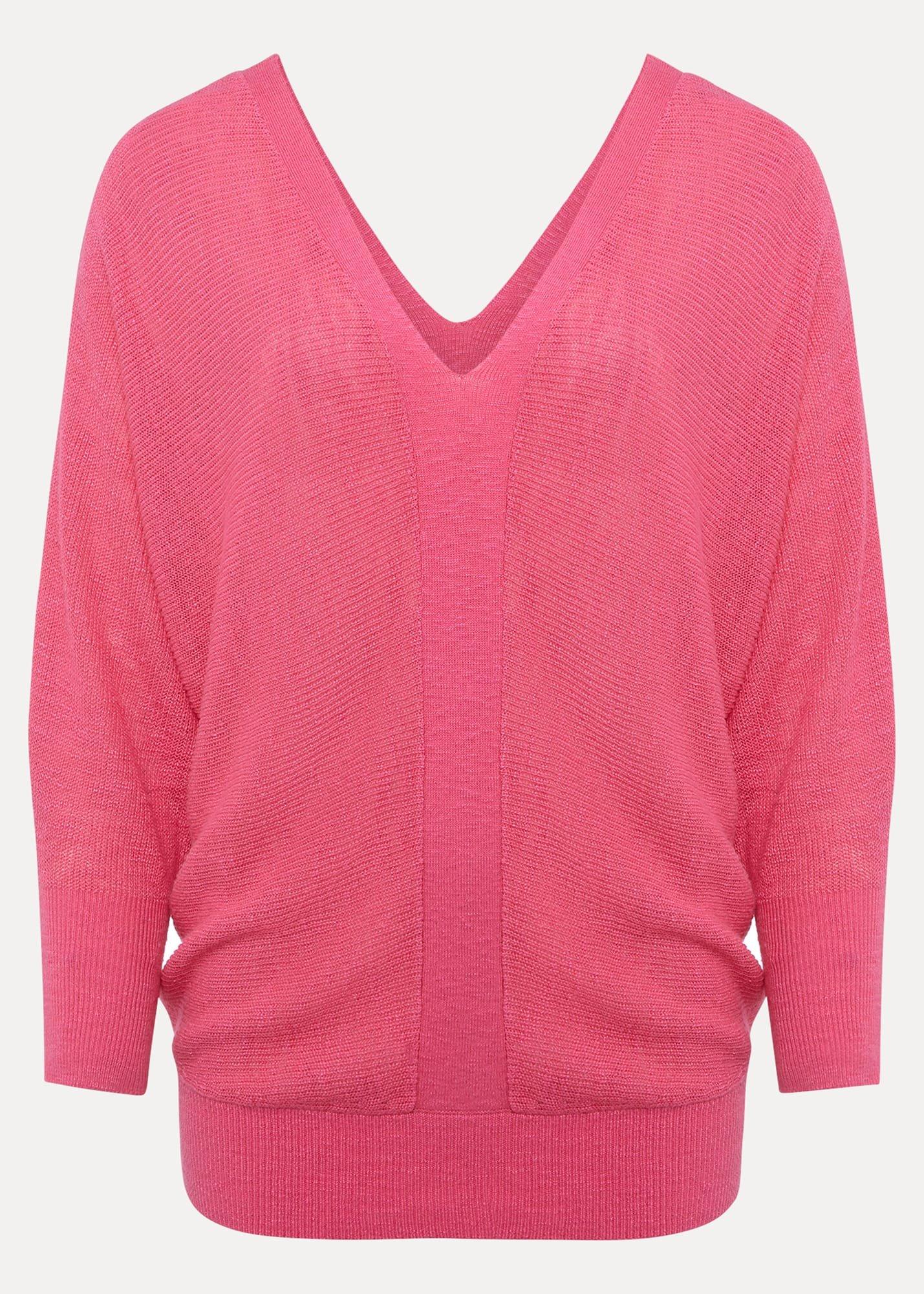 Tia V Neck Linen Knit