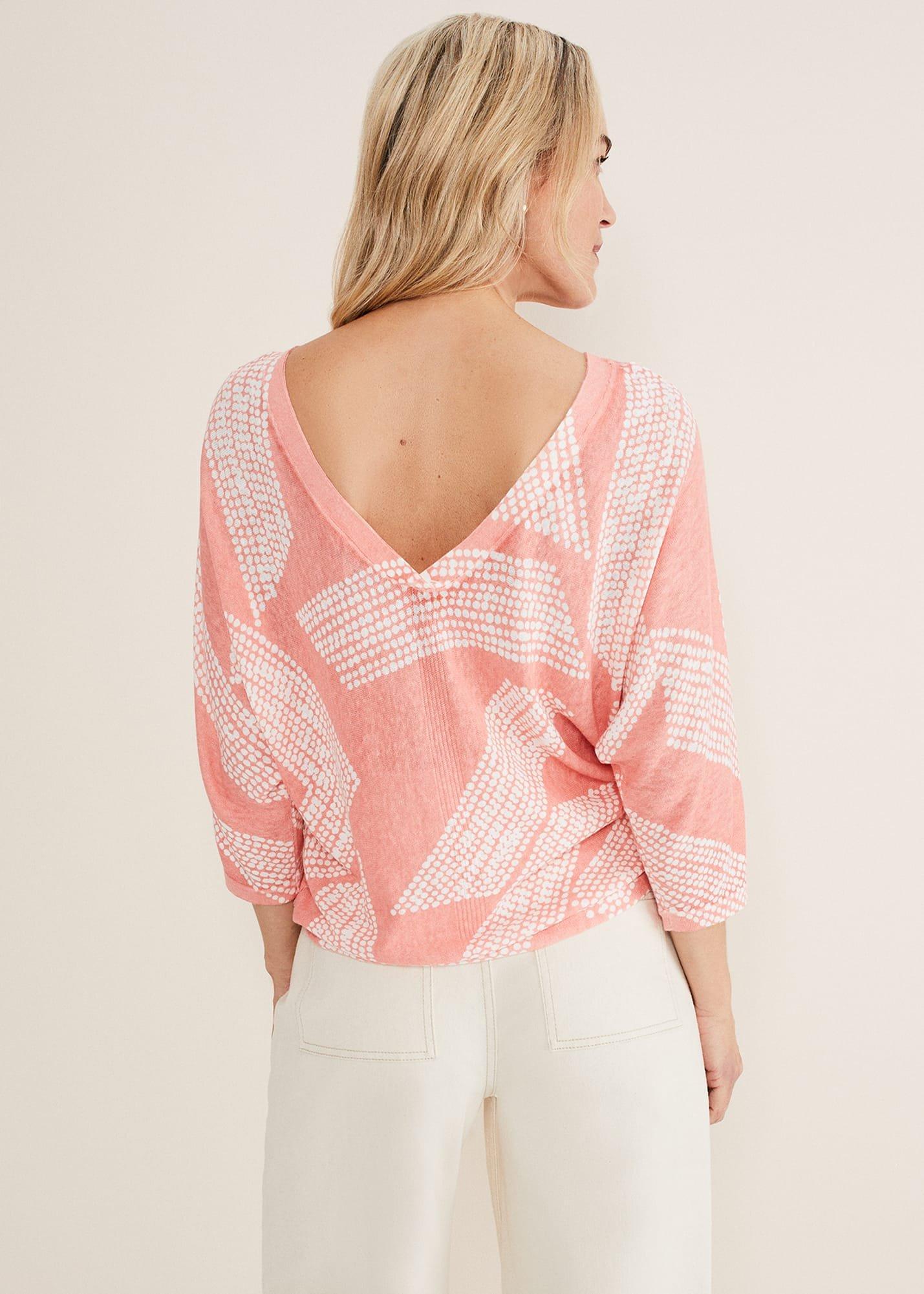 Emma Diagonal Dot Print Knit