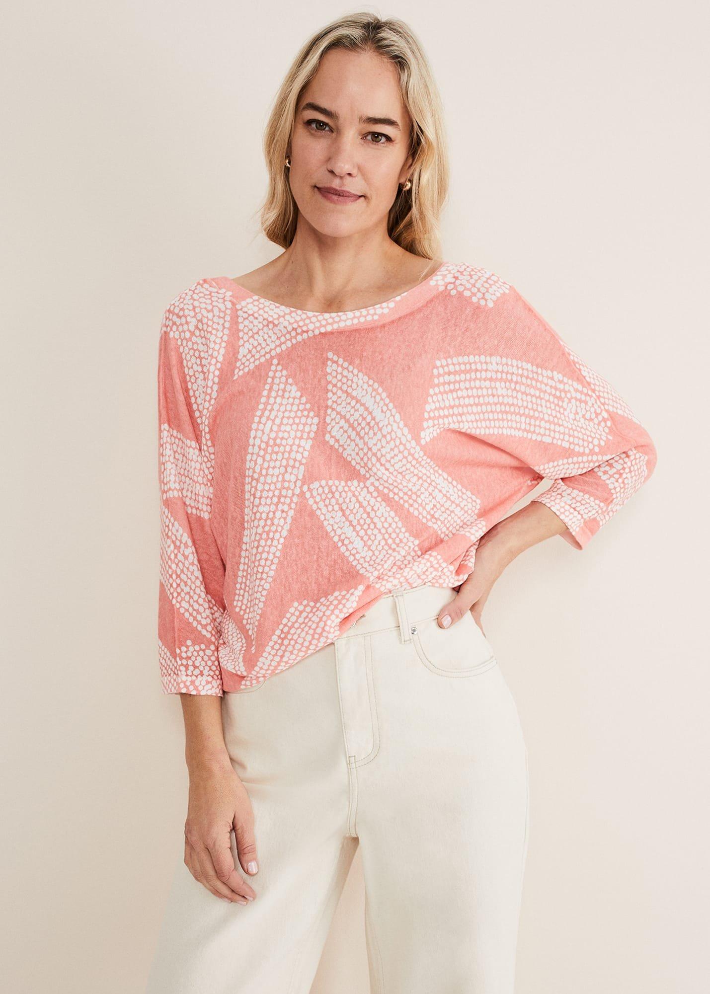 Emma Diagonal Dot Print Knit