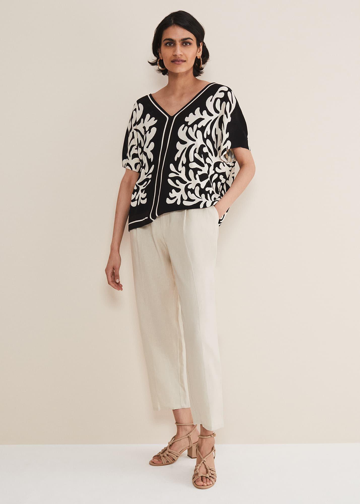 Natalie V Neck Printed Top