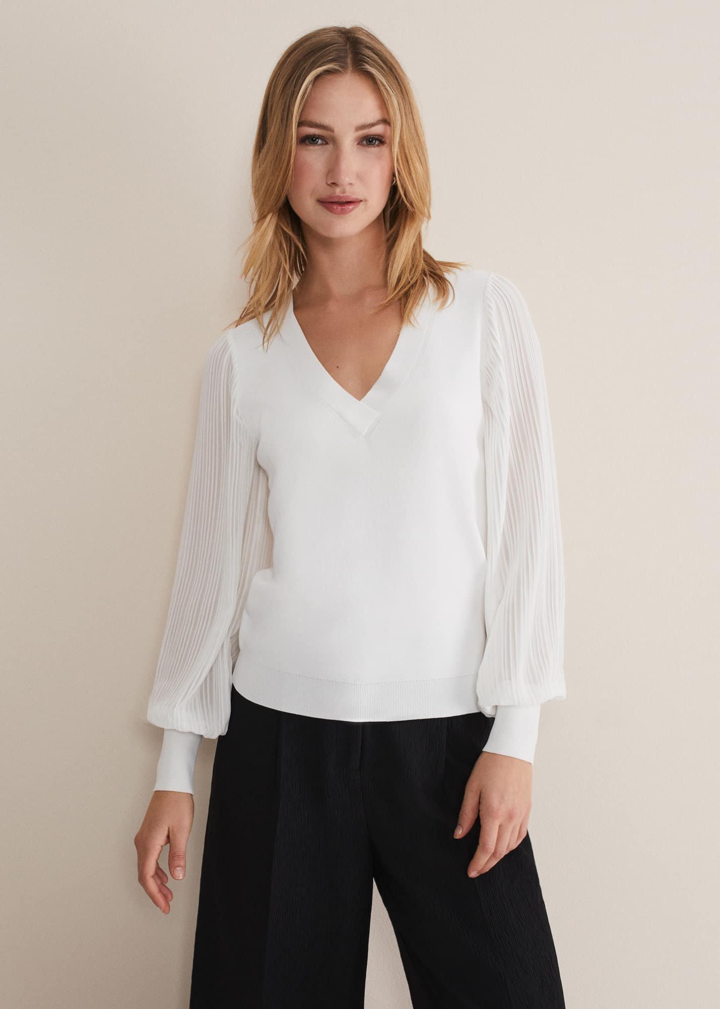 Brooklyn Pleated Sleeve Jumper