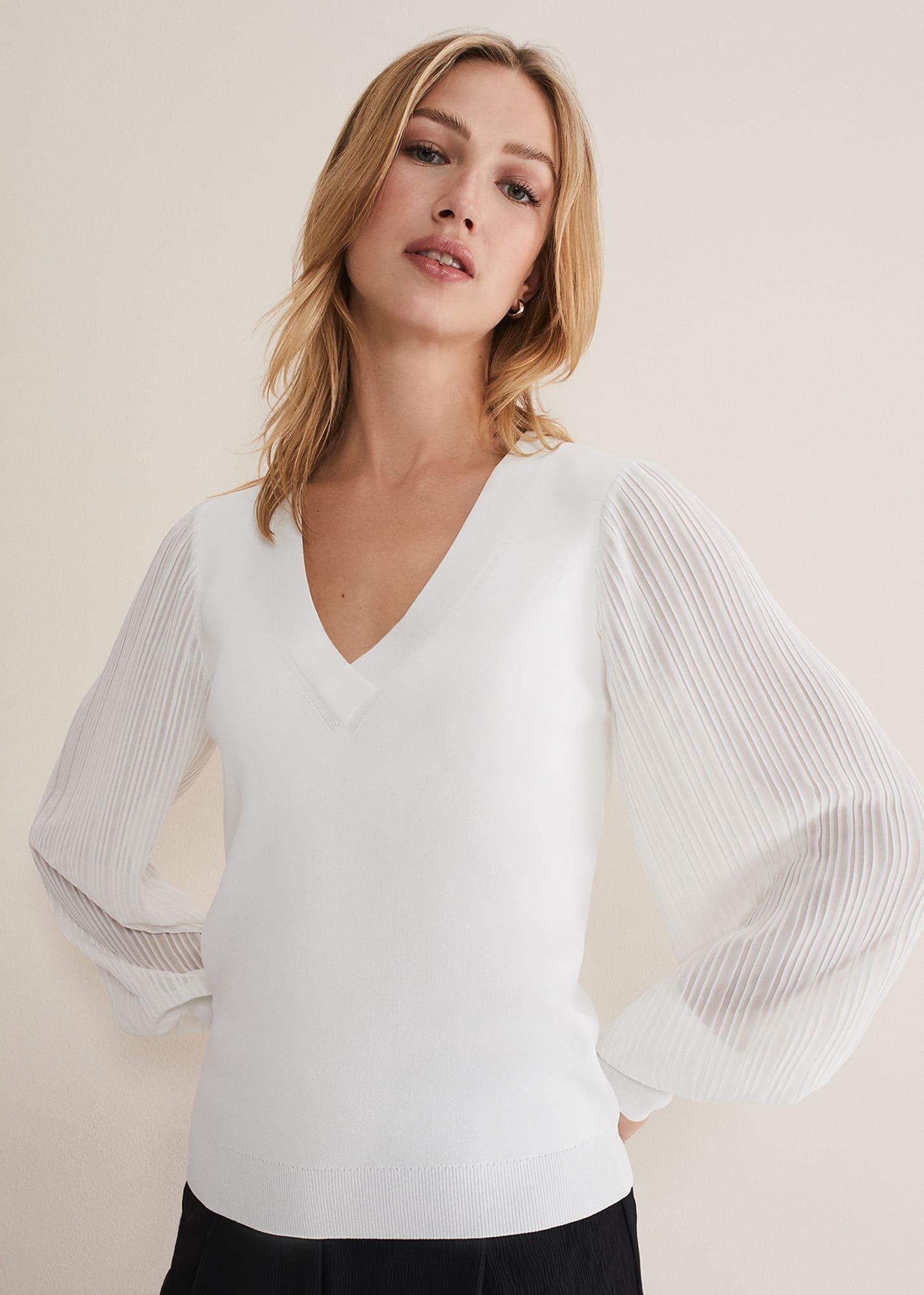 Brooklyn Pleated Sleeve Jumper