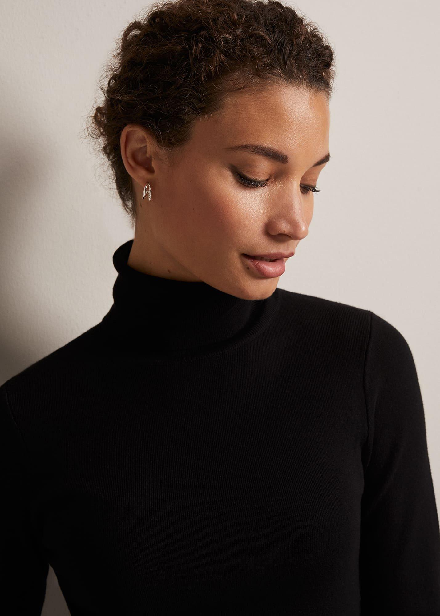 Gwyneth Black Roll Neck Jumper