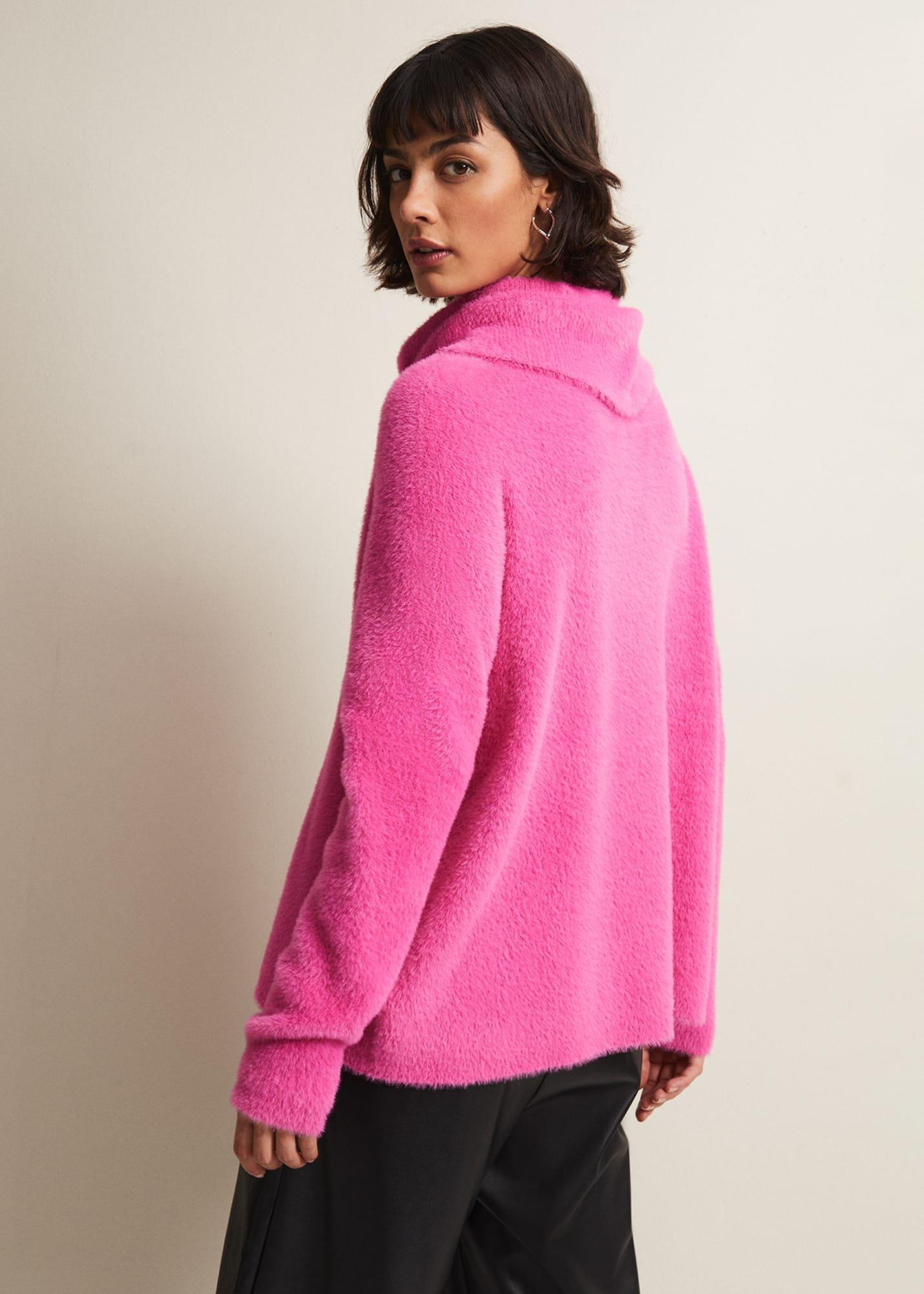 Natalia Pink Roll Neck Knitted Jumper