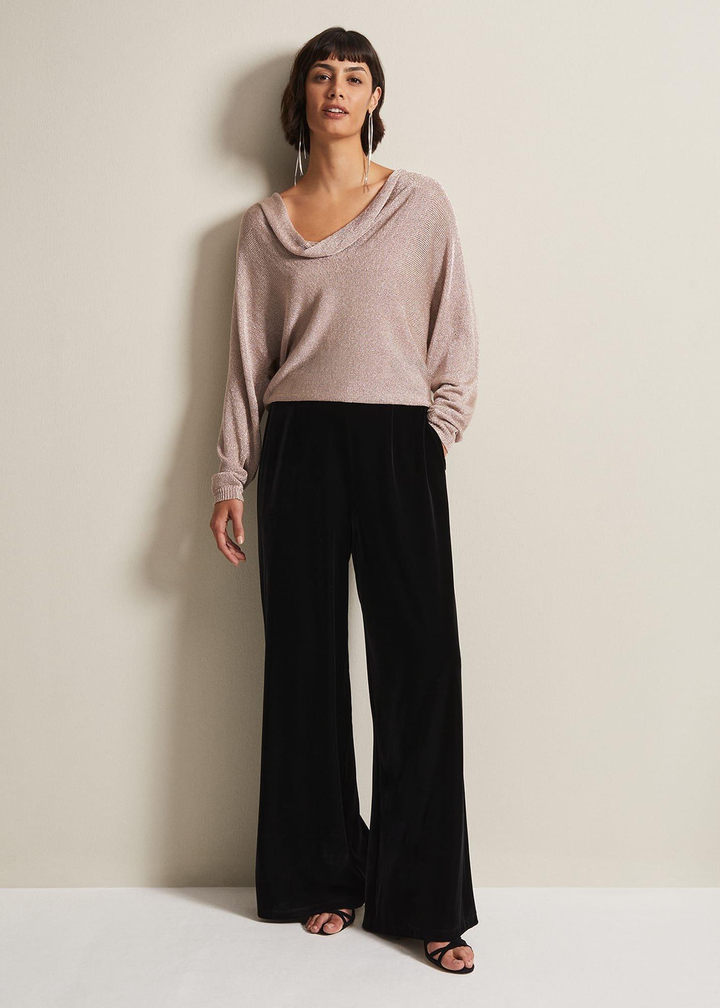Malti Metallic Cowl Neck Knit