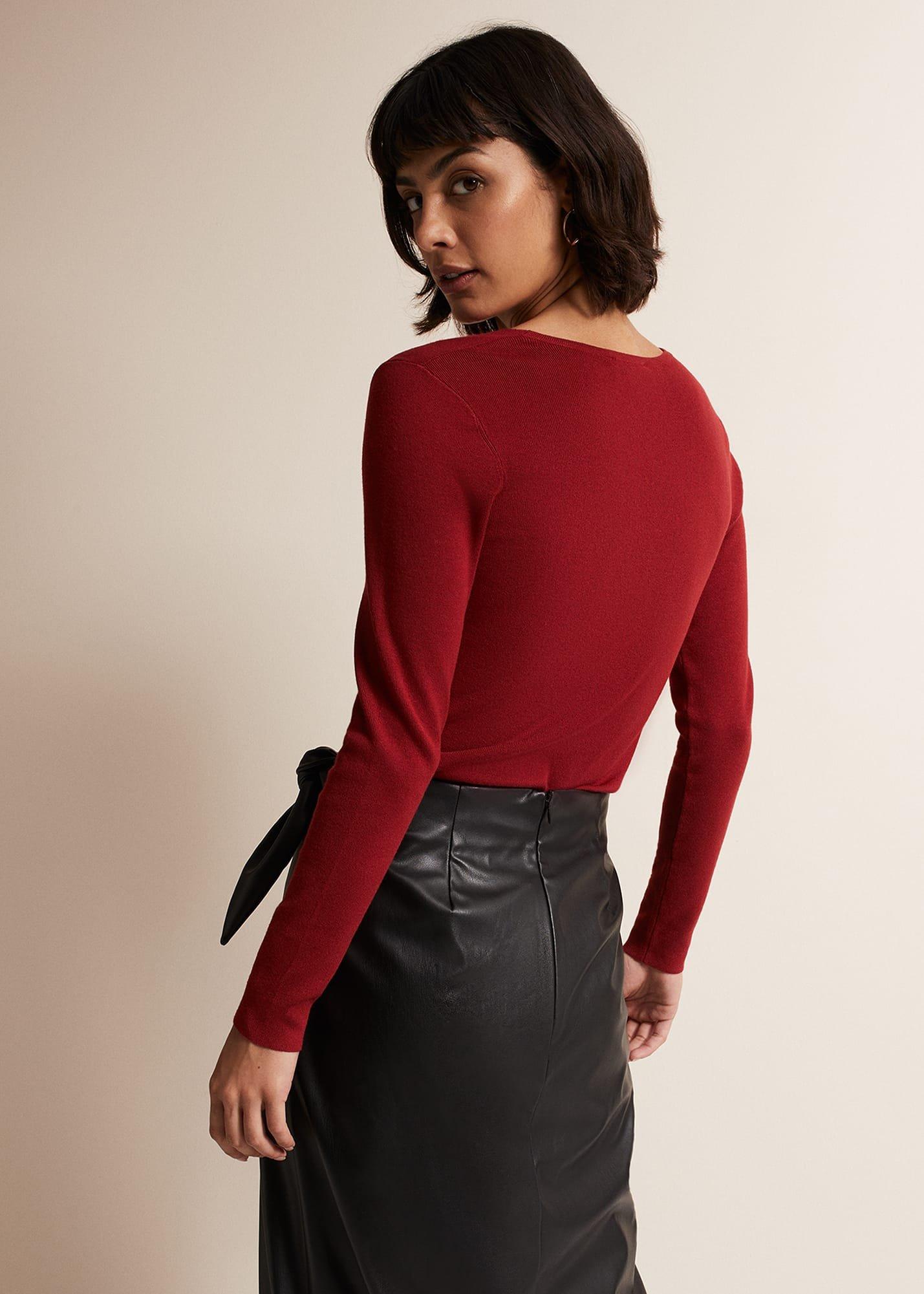 Molla Red V-Neck Top