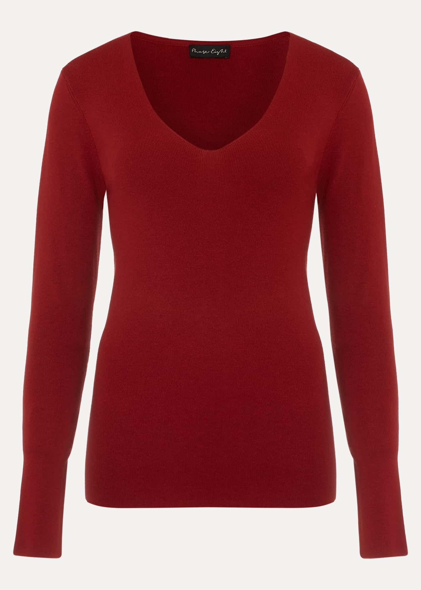 Molla Red V-Neck Top