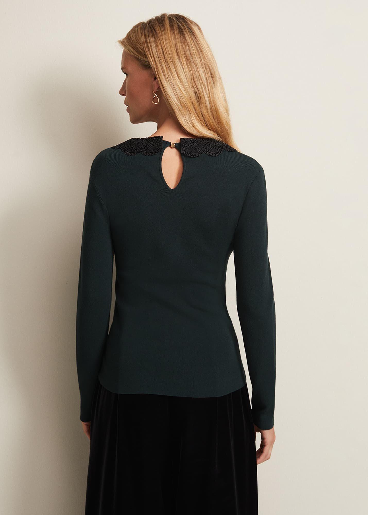 Evelyn Green Fine Knit Top