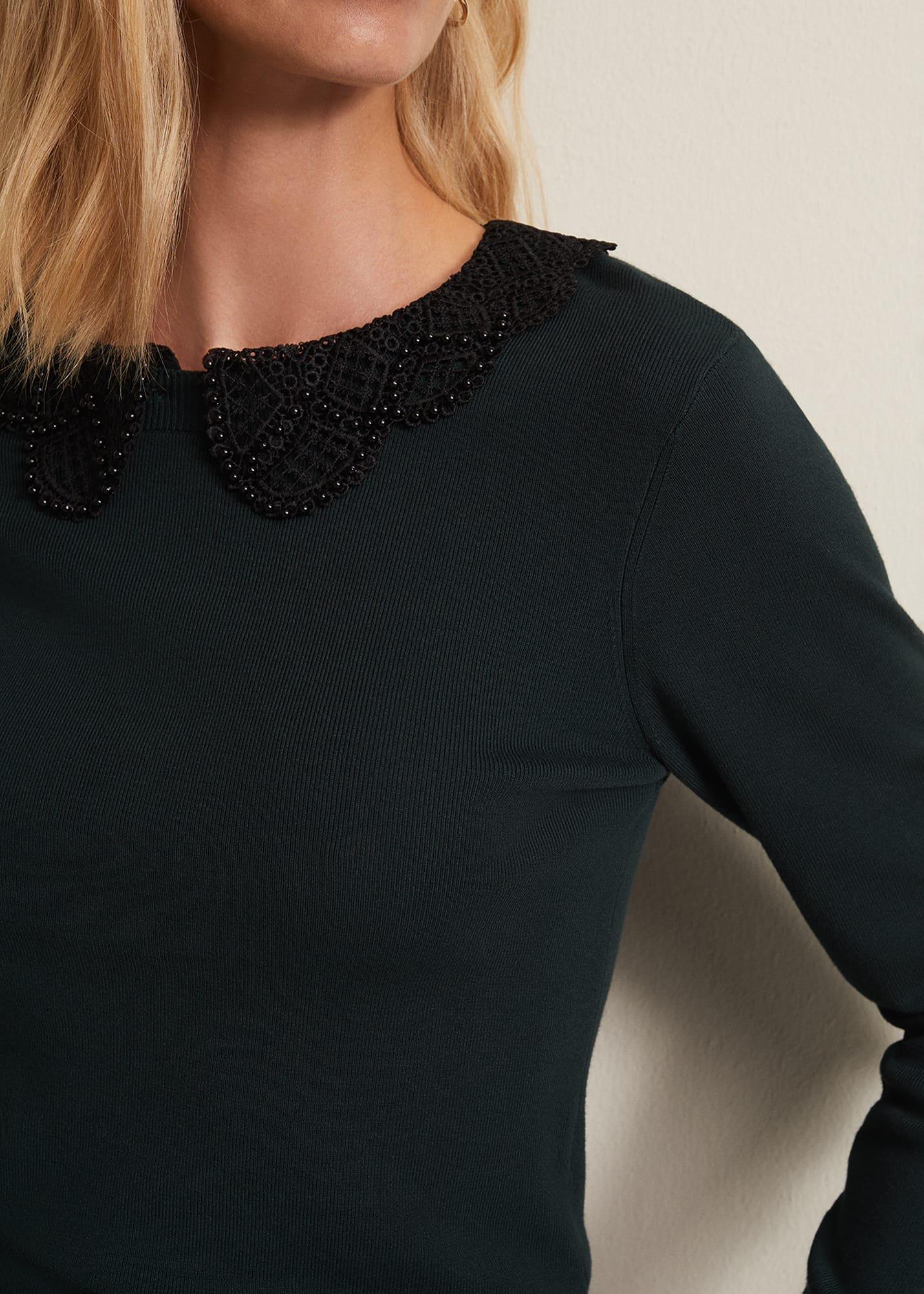 Evelyn Green Fine Knit Top