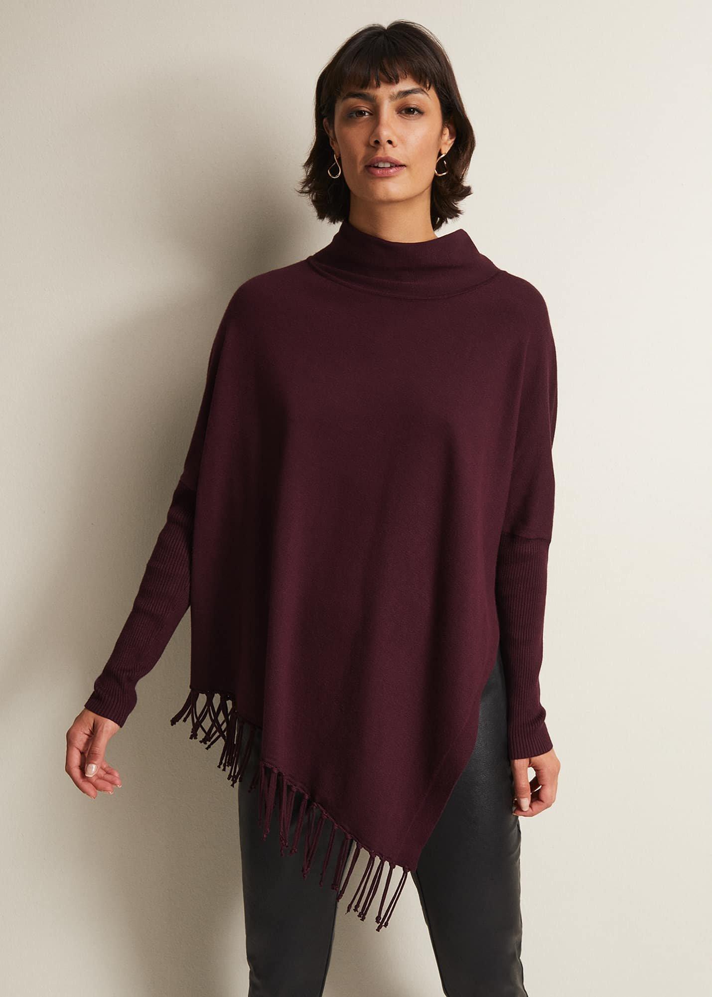 Athena Burgandy Tassel Jumper
