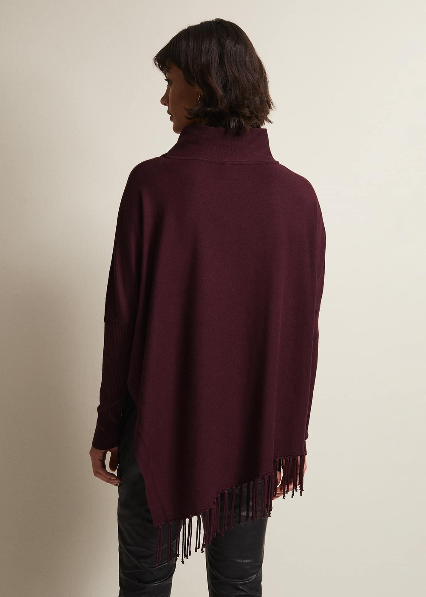 Athena Burgandy Tassel Jumper