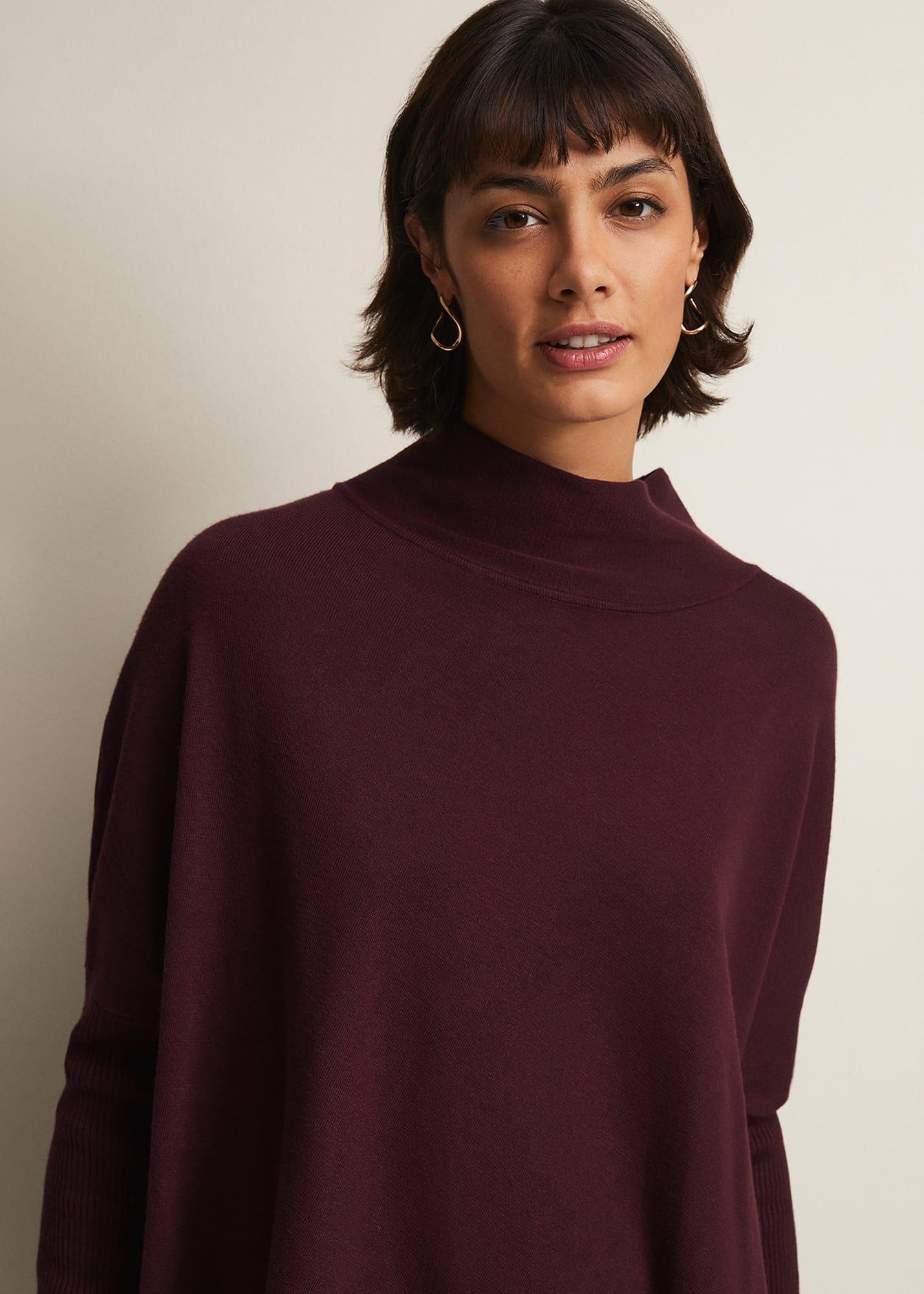 Athena Burgandy Tassel Jumper