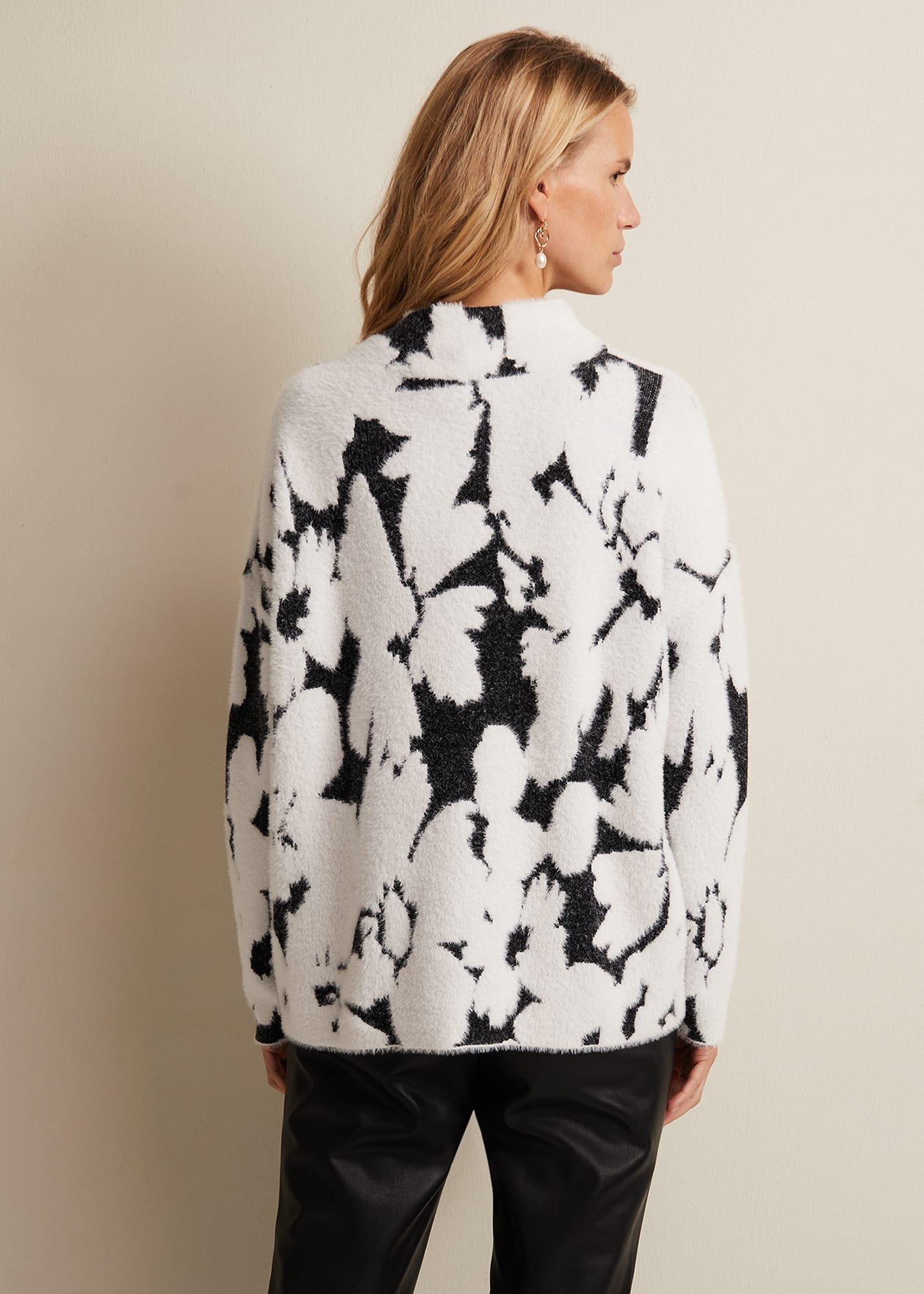 Paigey Floral Jacquard Fluffy Jumper