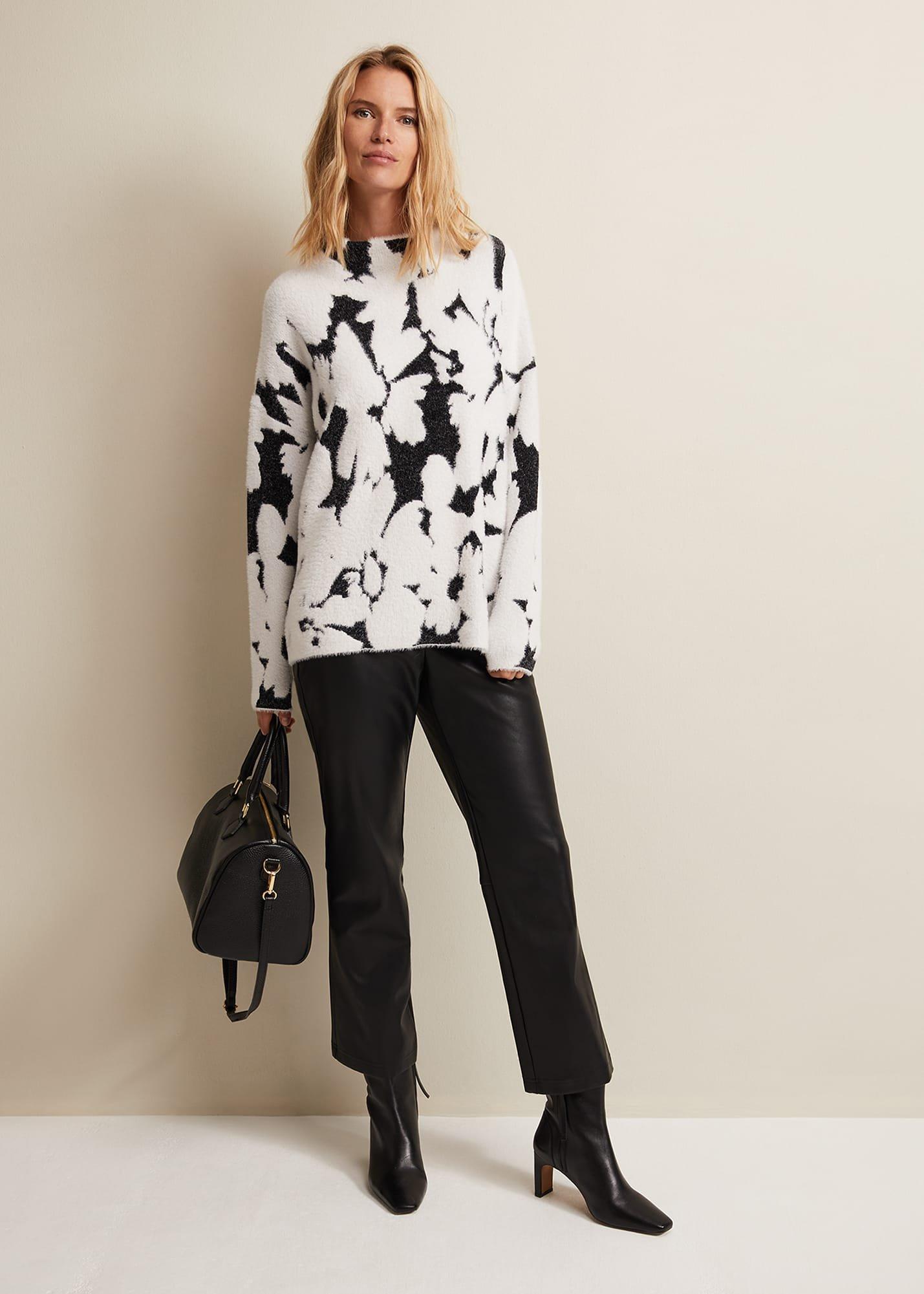 Paigey Floral Jacquard Fluffy Jumper
