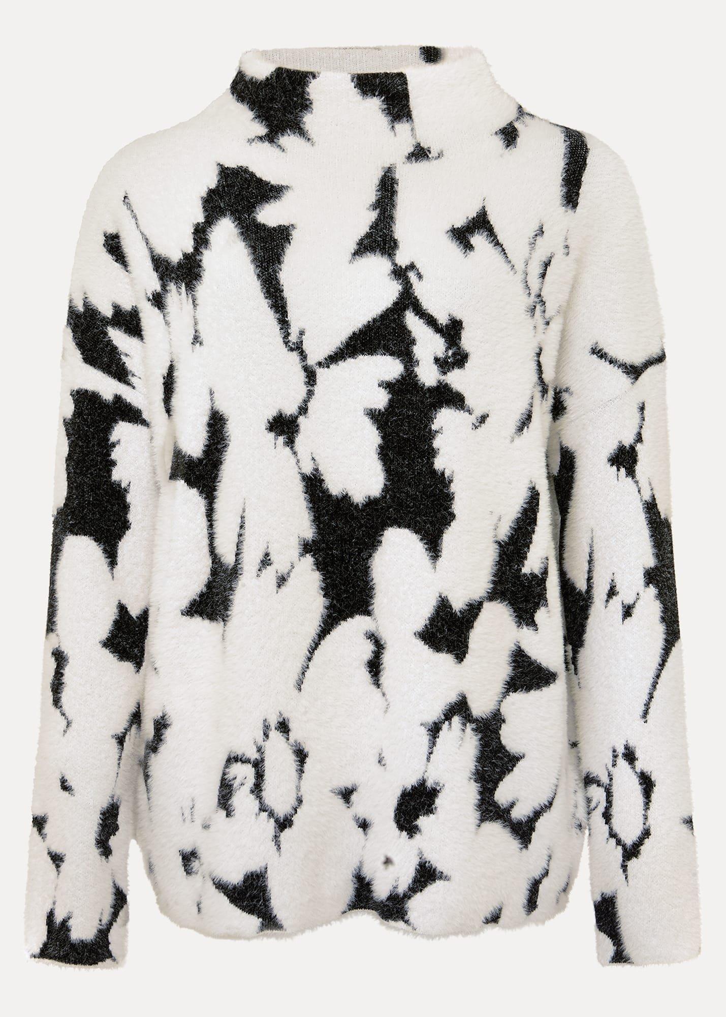 Paigey Floral Jacquard Fluffy Jumper