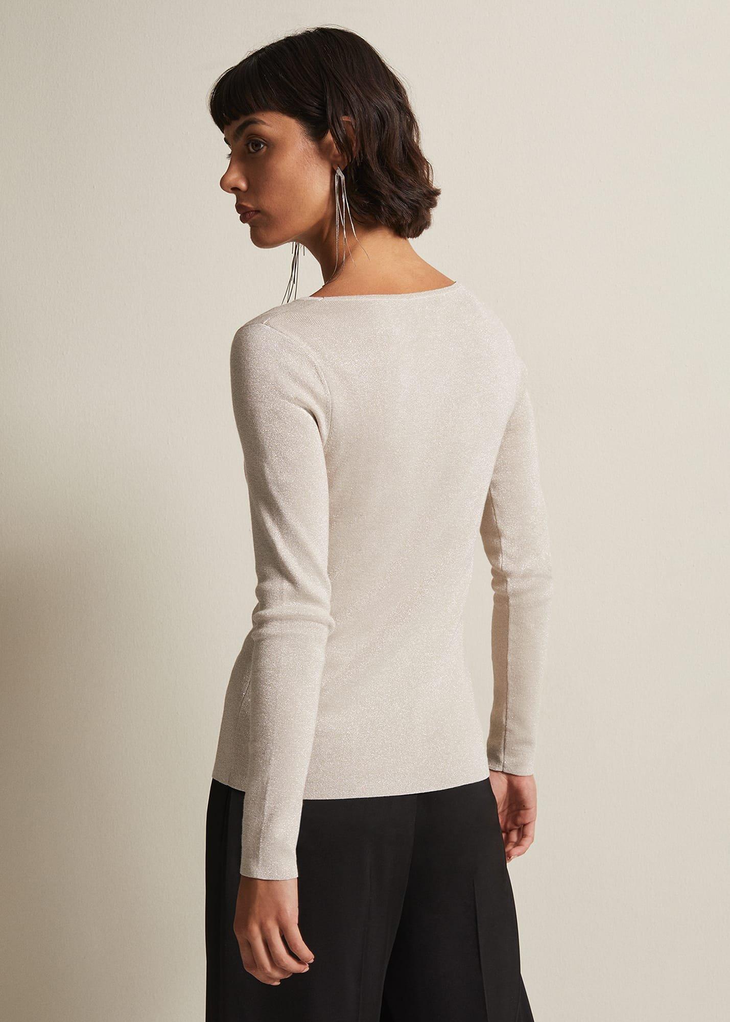 Ciara Cut Out Shimmer Knitted Top