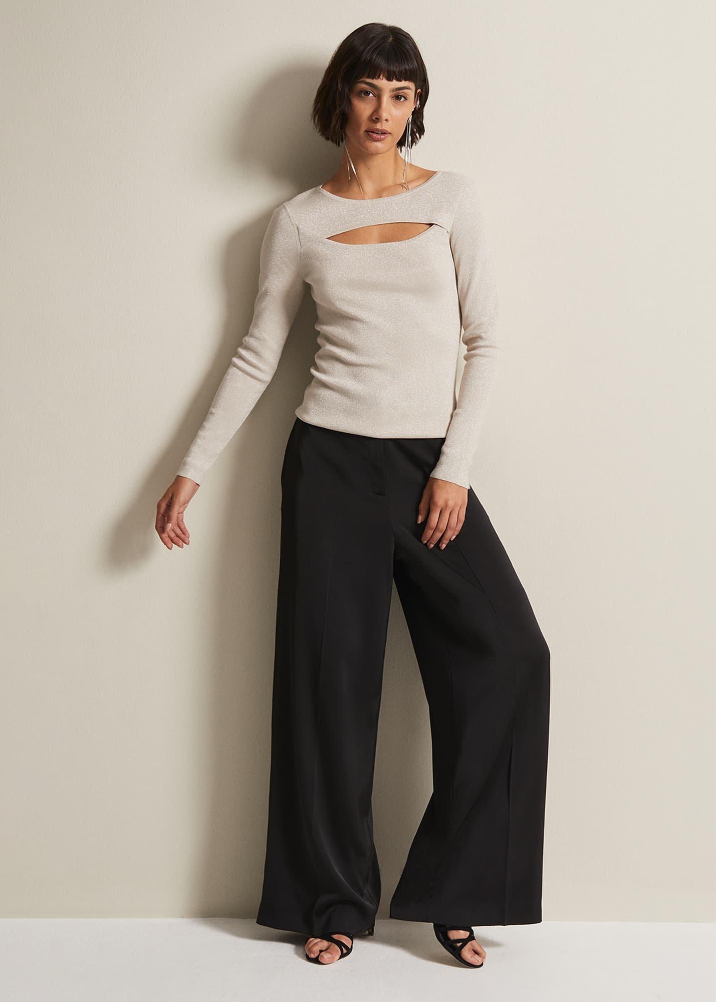 Ciara Cut Out Lurex Knitted Top