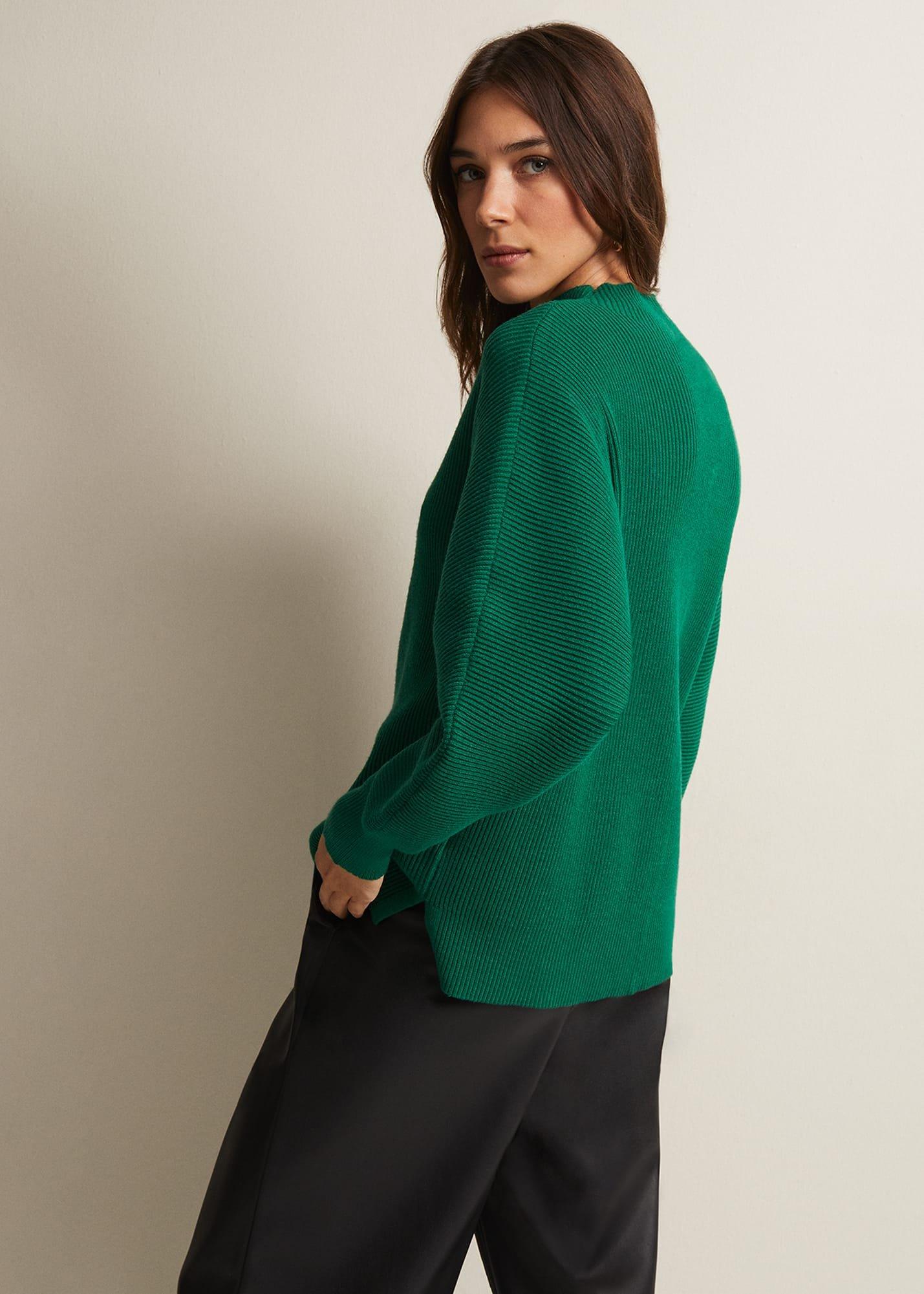 Hannah Green Ribbed Jumper
