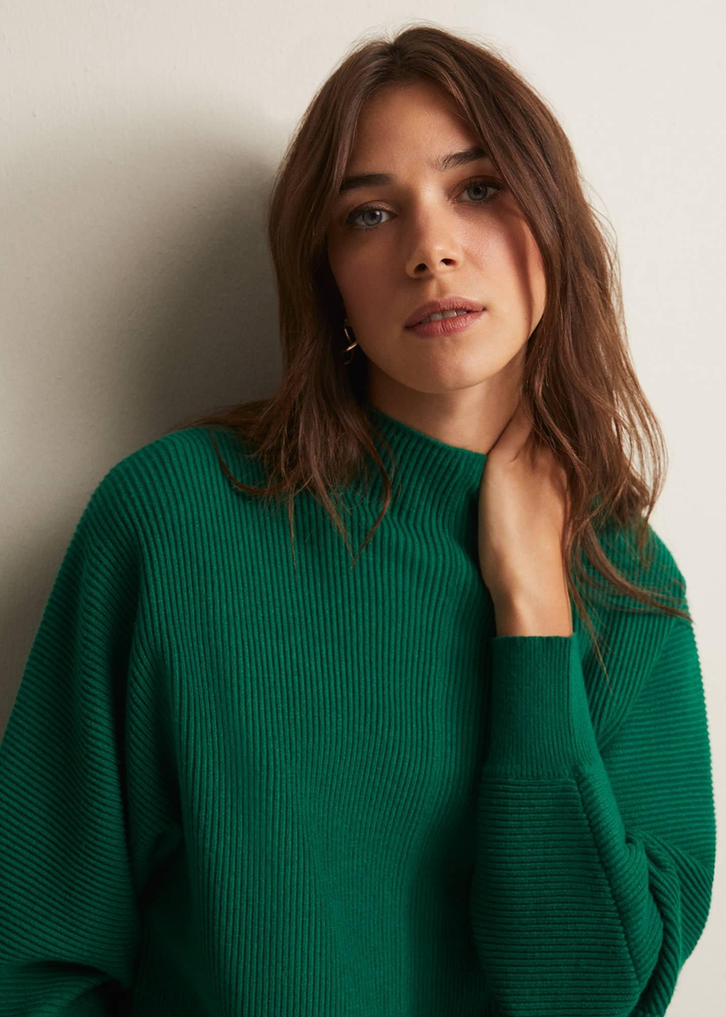Hannah Green Ribbed Jumper