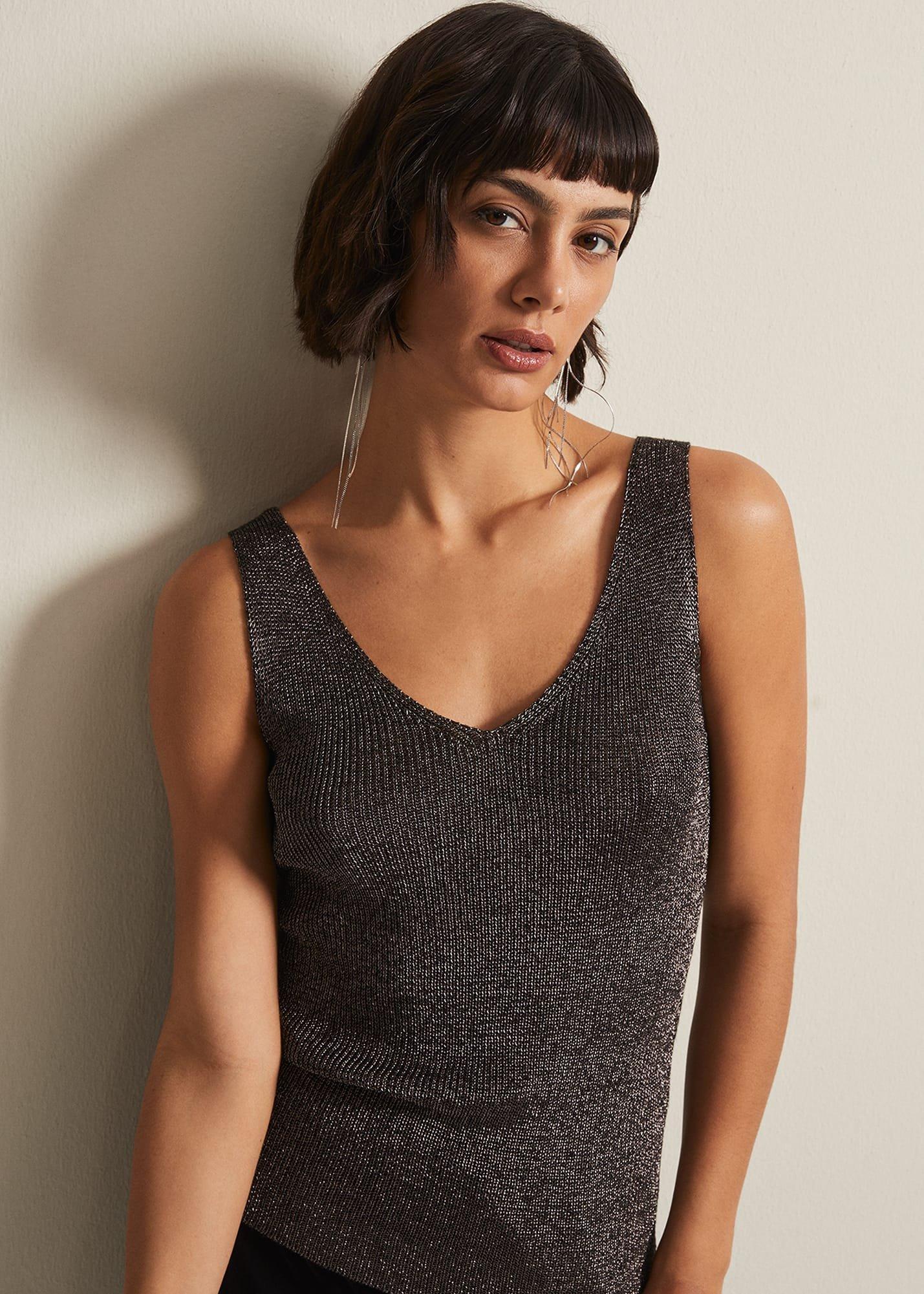 Cassia Metallic Knitted Vest