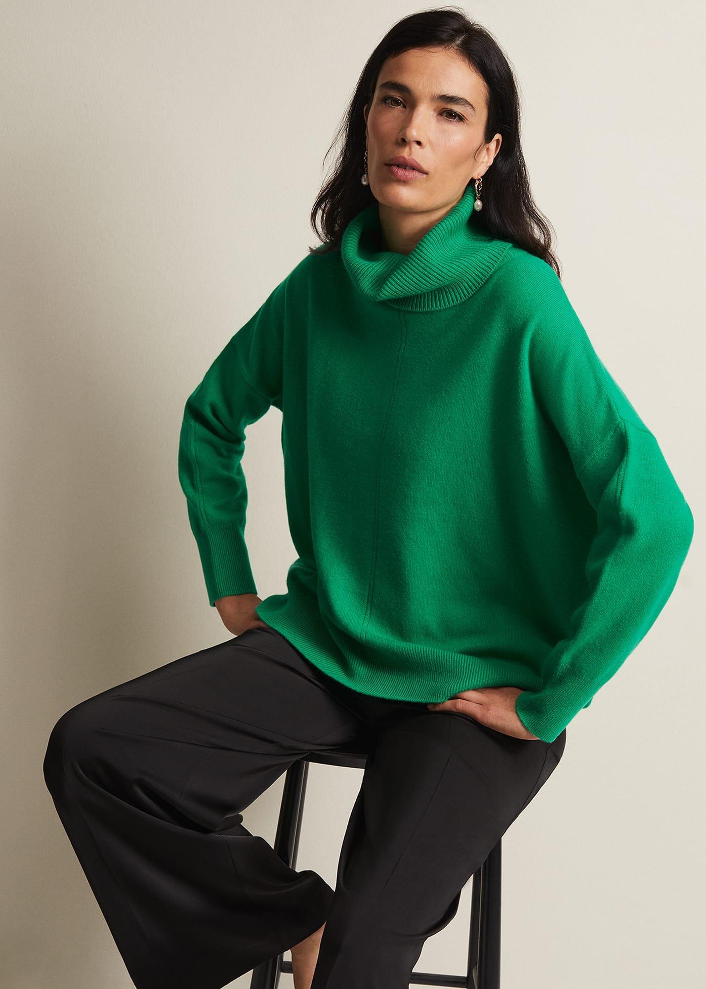 Louanna Roll Neck Wool Cashmere Jumper