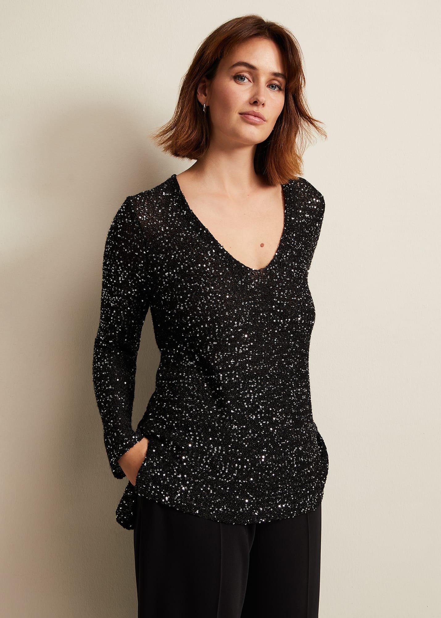 Juanna Sequin Knitted Top