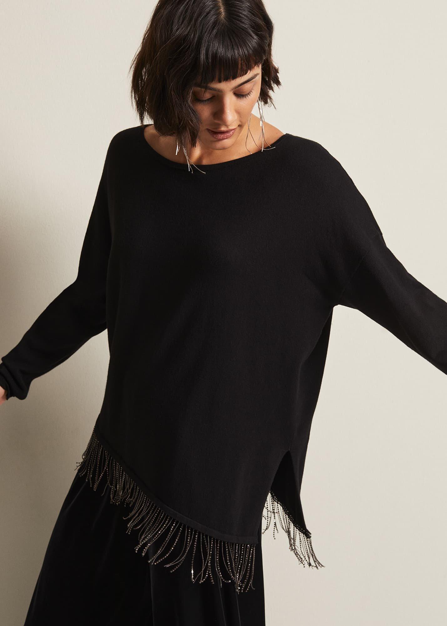 Mellia Fine Knit Diamante Top
