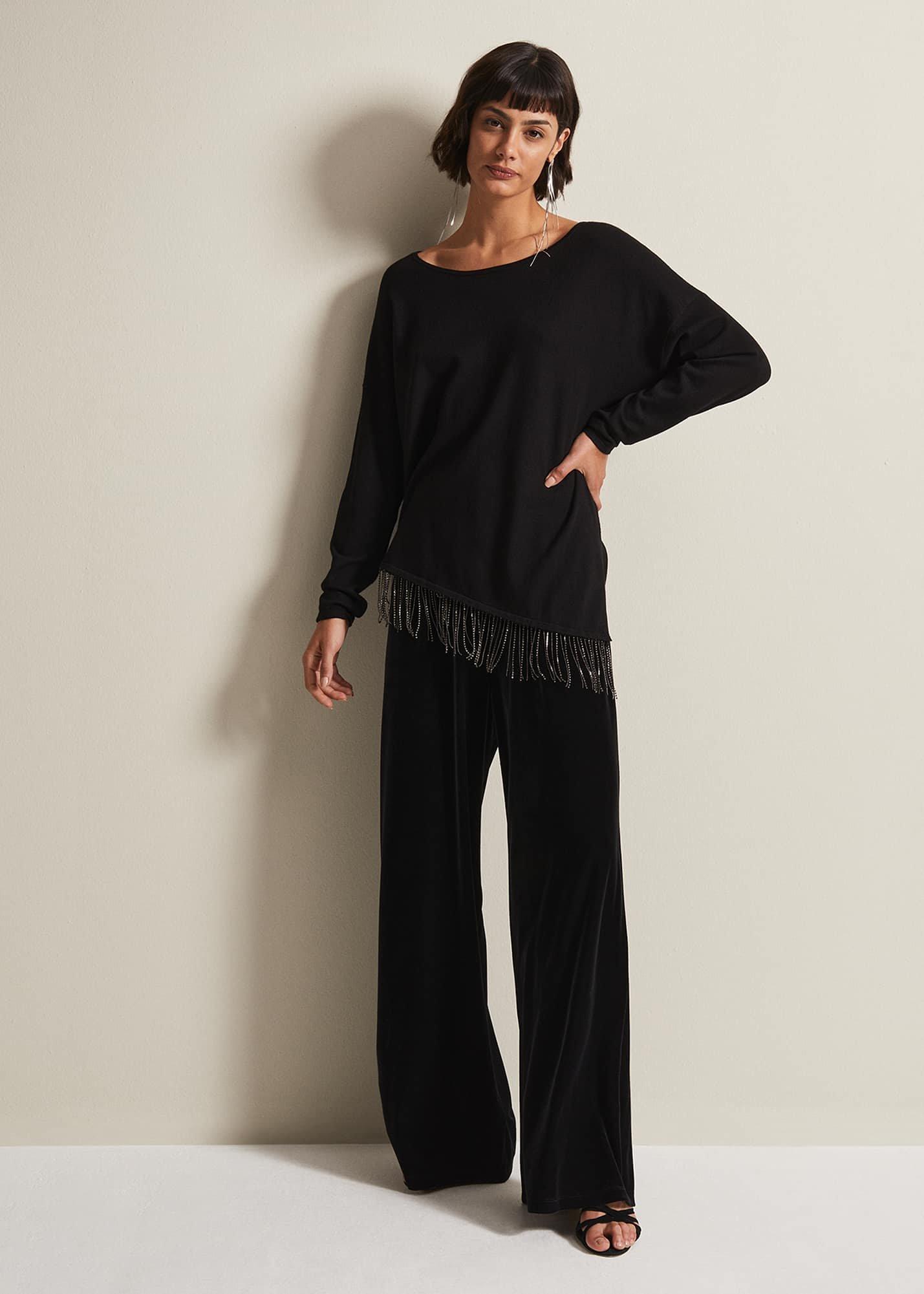 Mellia Fine Knit Diamante Top