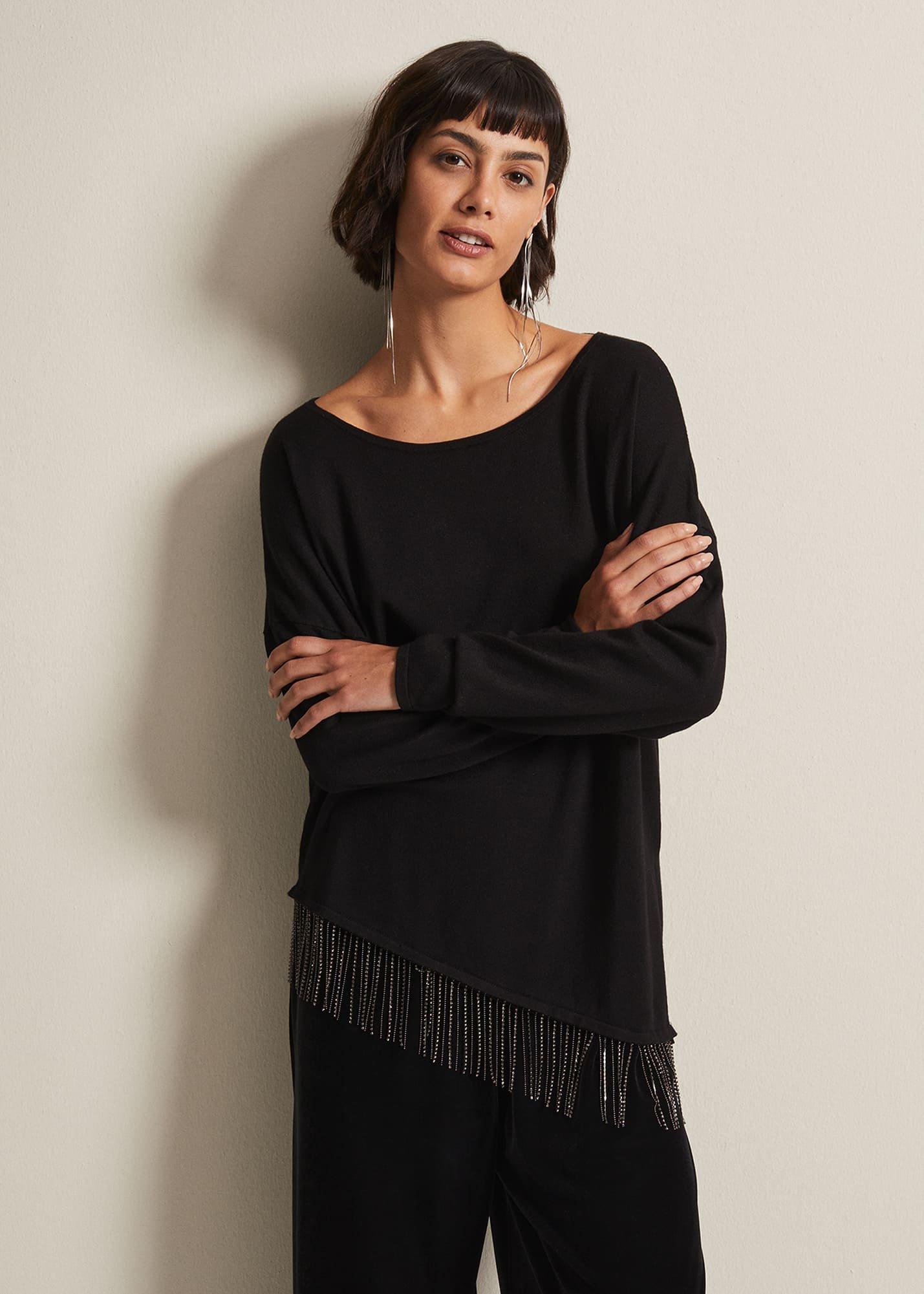 Mellia Fine Knit Diamante Top