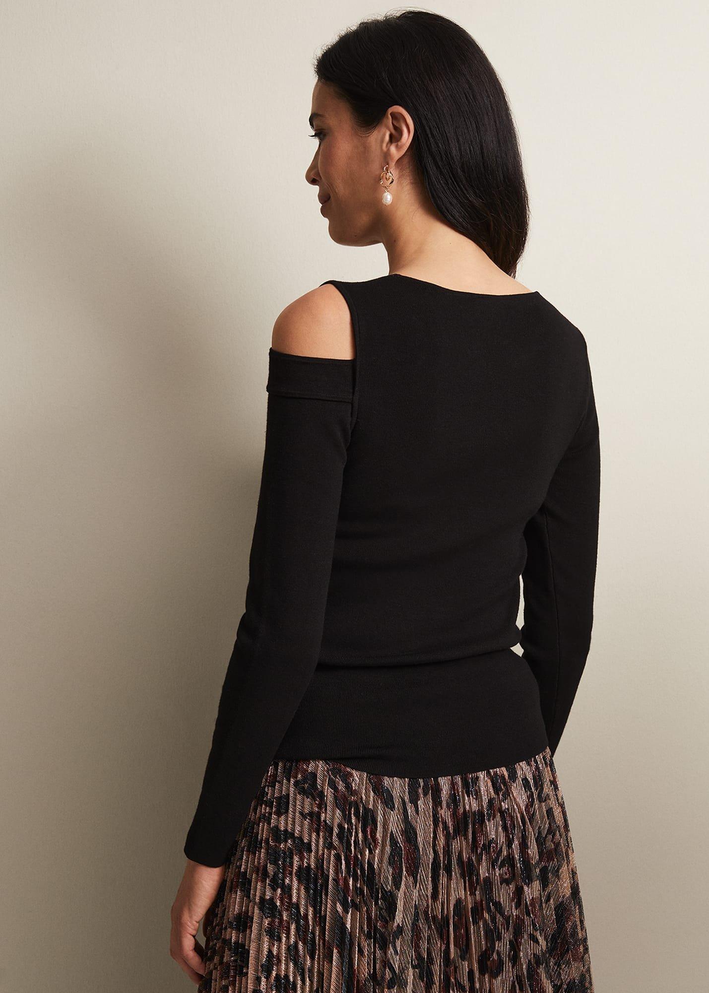 Wren Black Cut Out Knitted Top