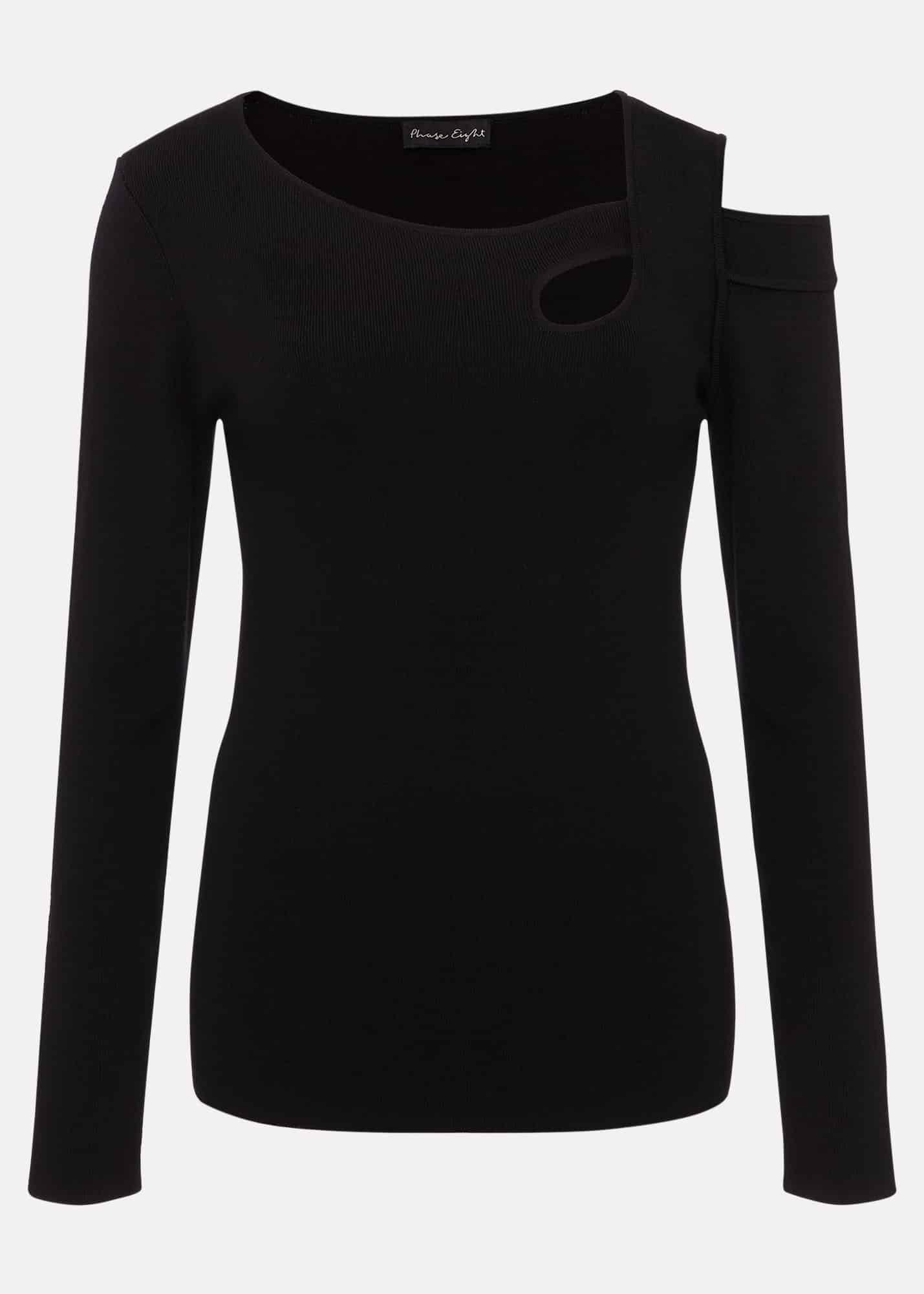 Wren Black Cut Out Knitted Top