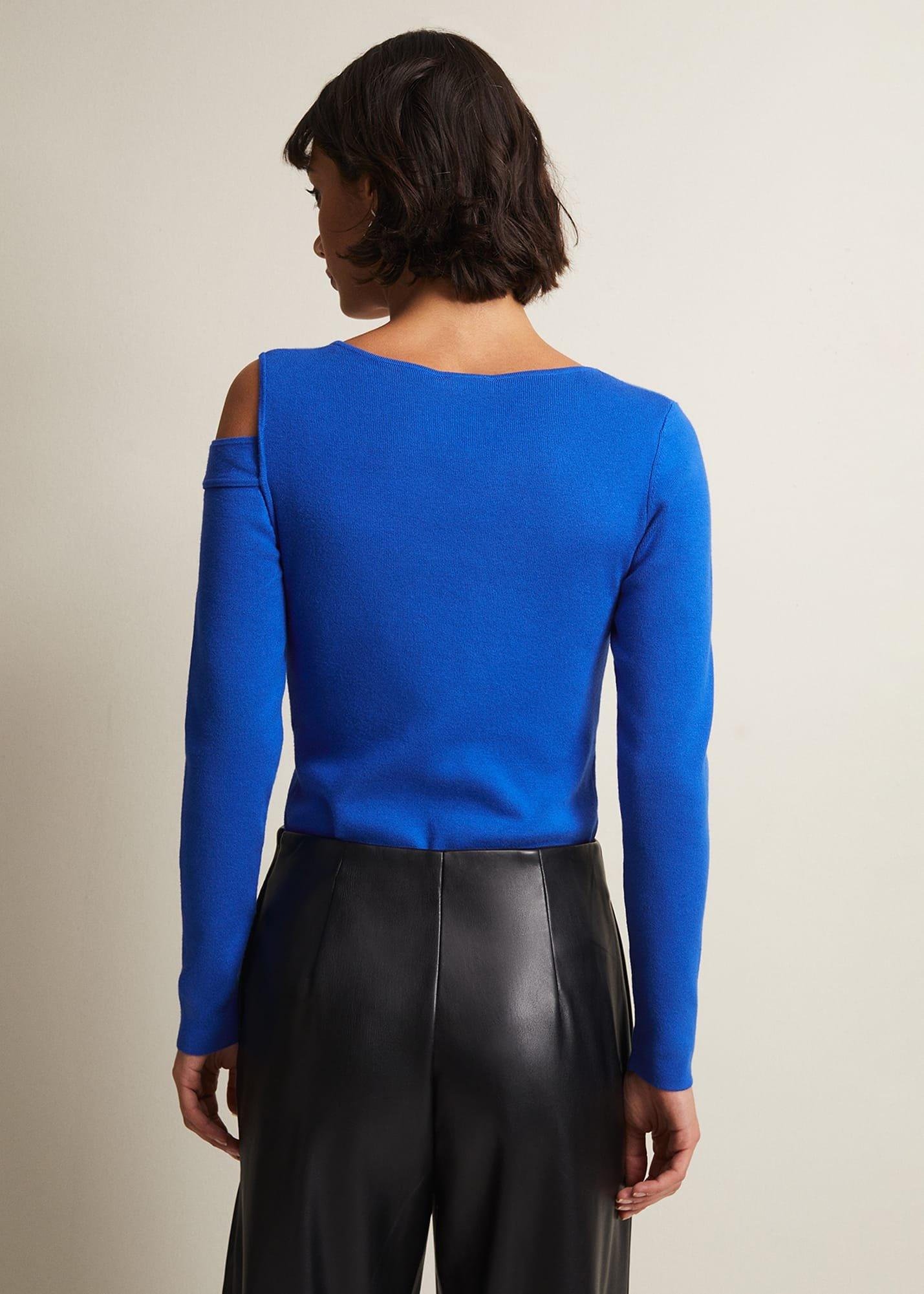 Wren Blue Cut Out Knitted Top
