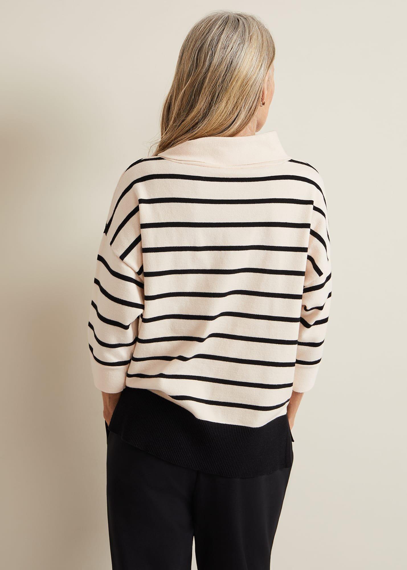 Salima Stripe Funnel Neck Jumper
