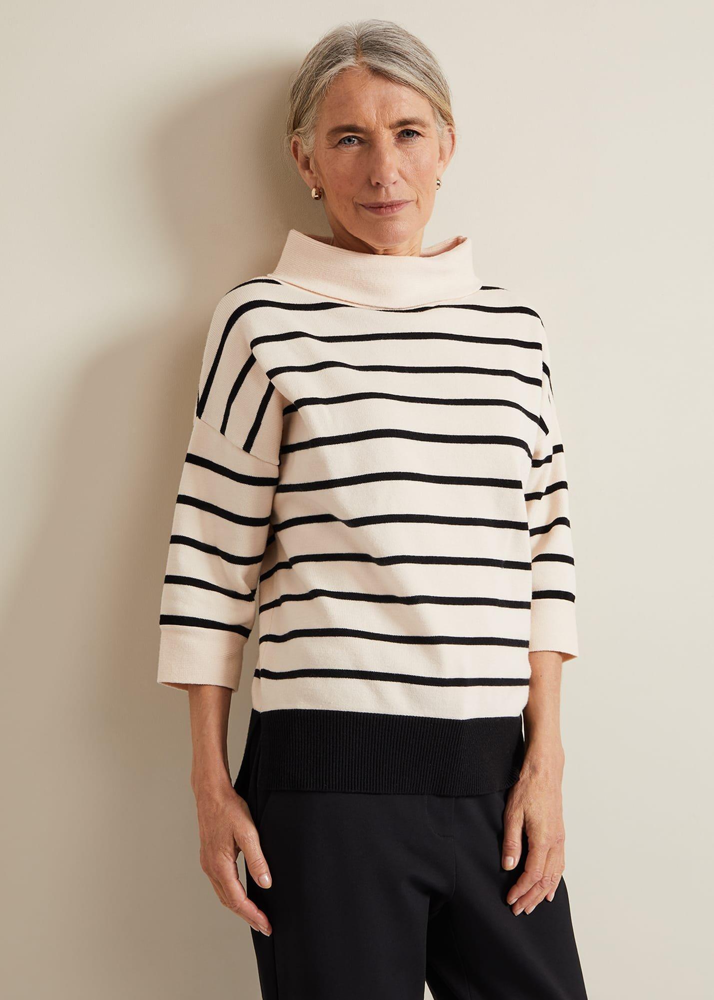 Salima Stripe Funnel Neck Jumper