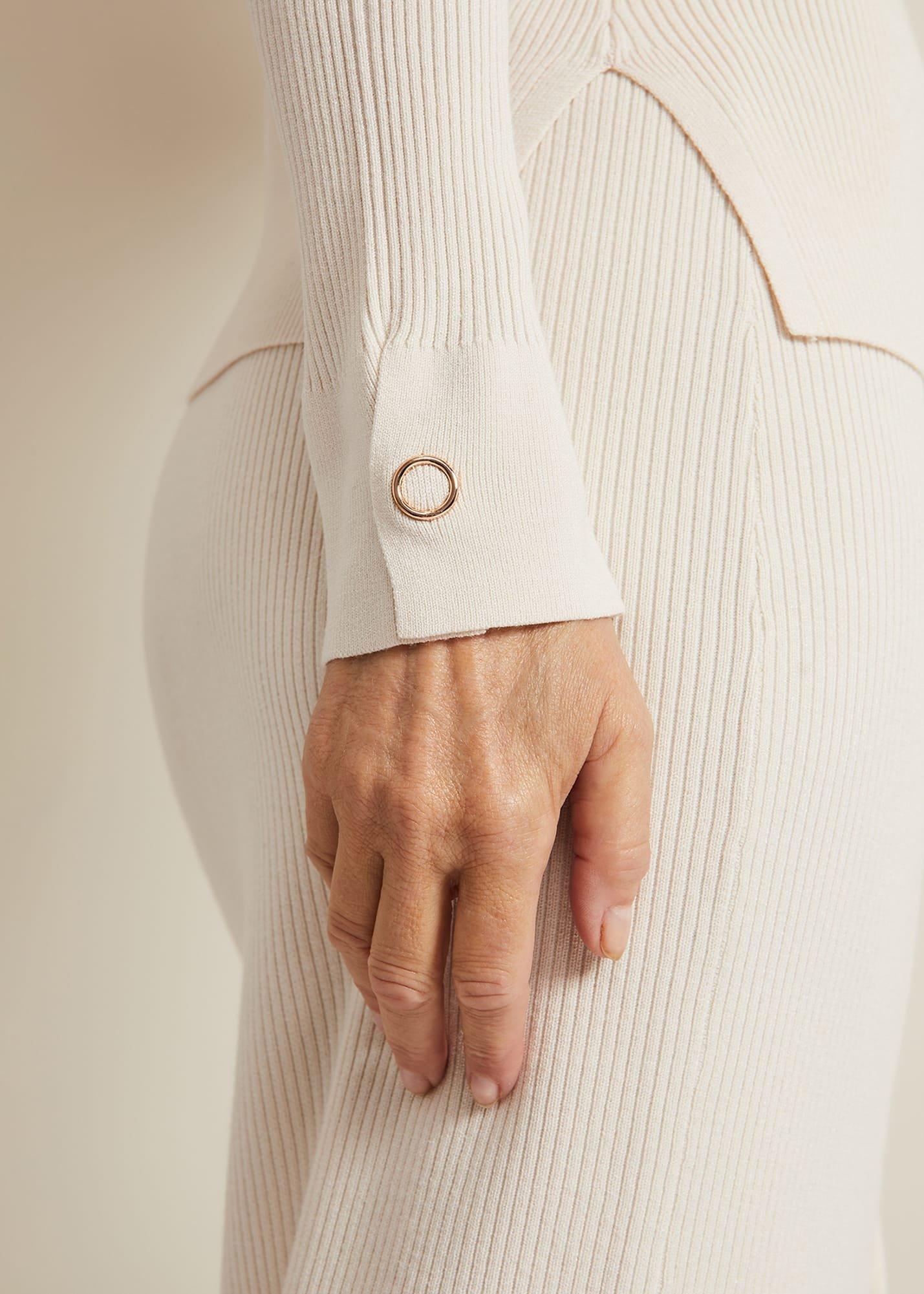 Irina Ribbed Button Detail Knit Top