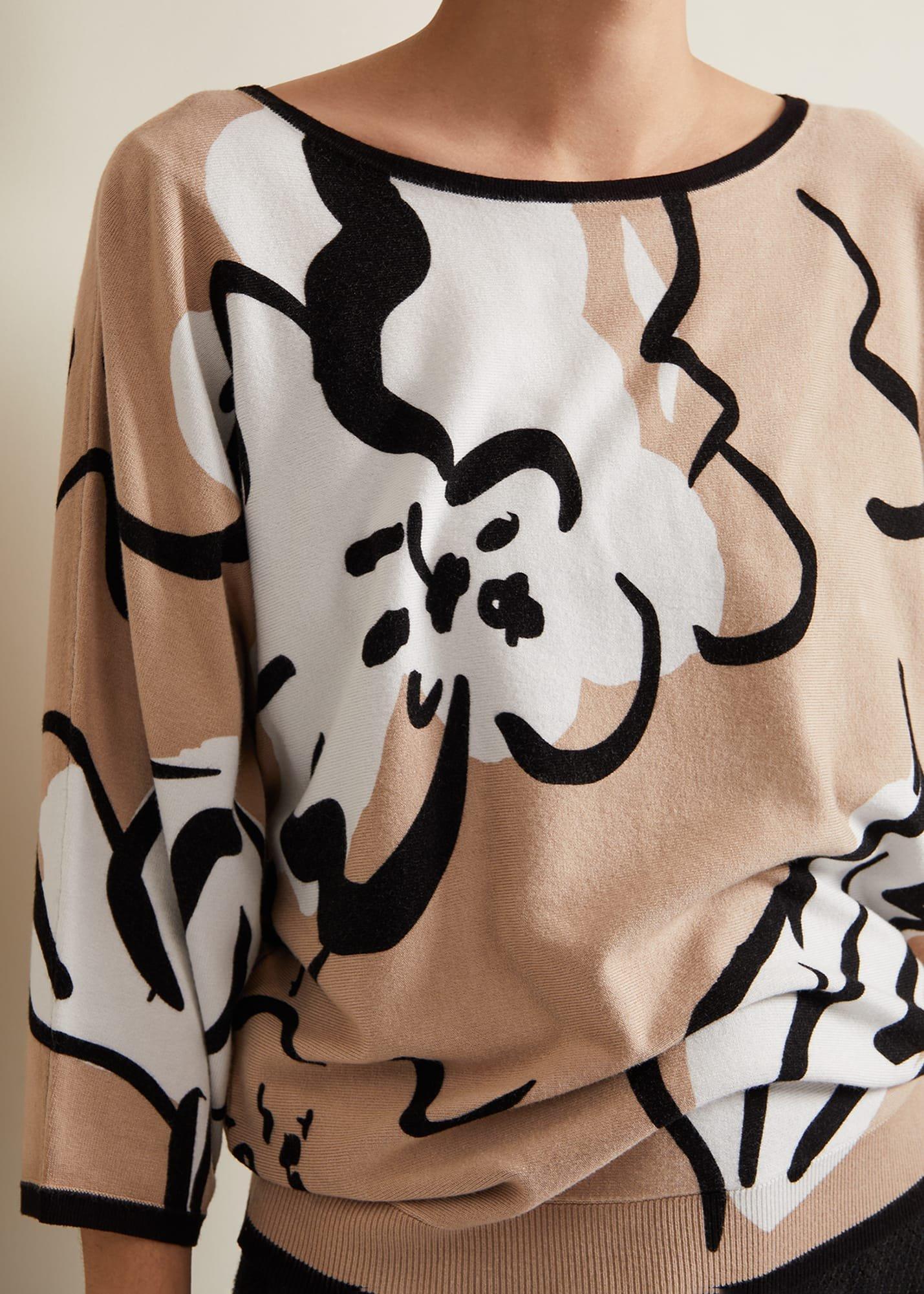 Laurie Ink Floral Knitted Top