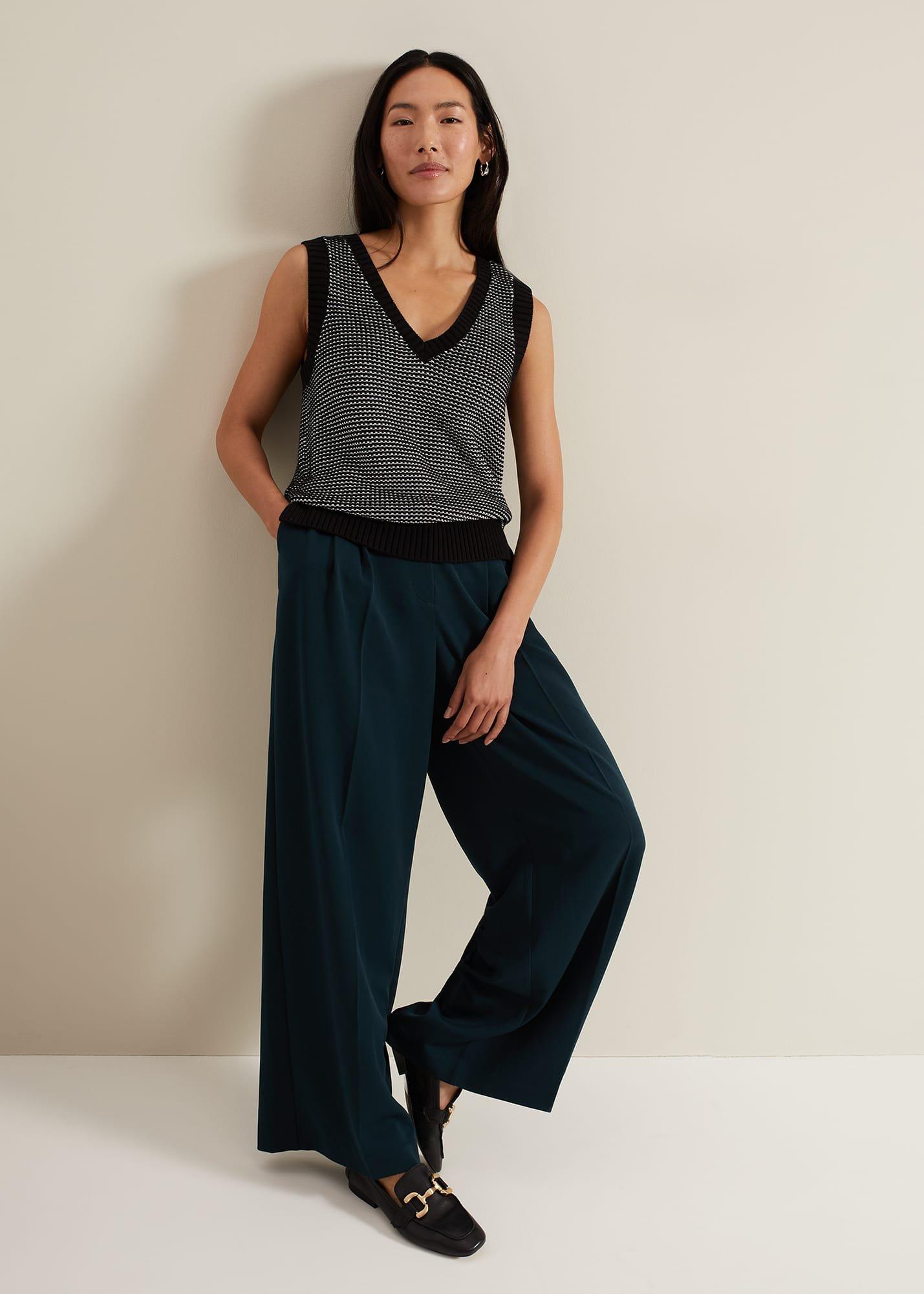 Zoe Tweed Knit Black Tank