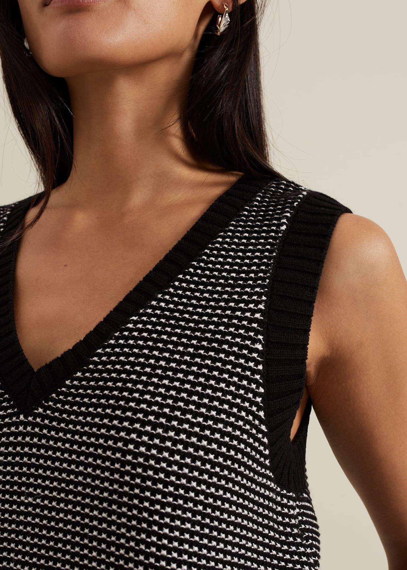 Zoe Tweed Knit Black Tank