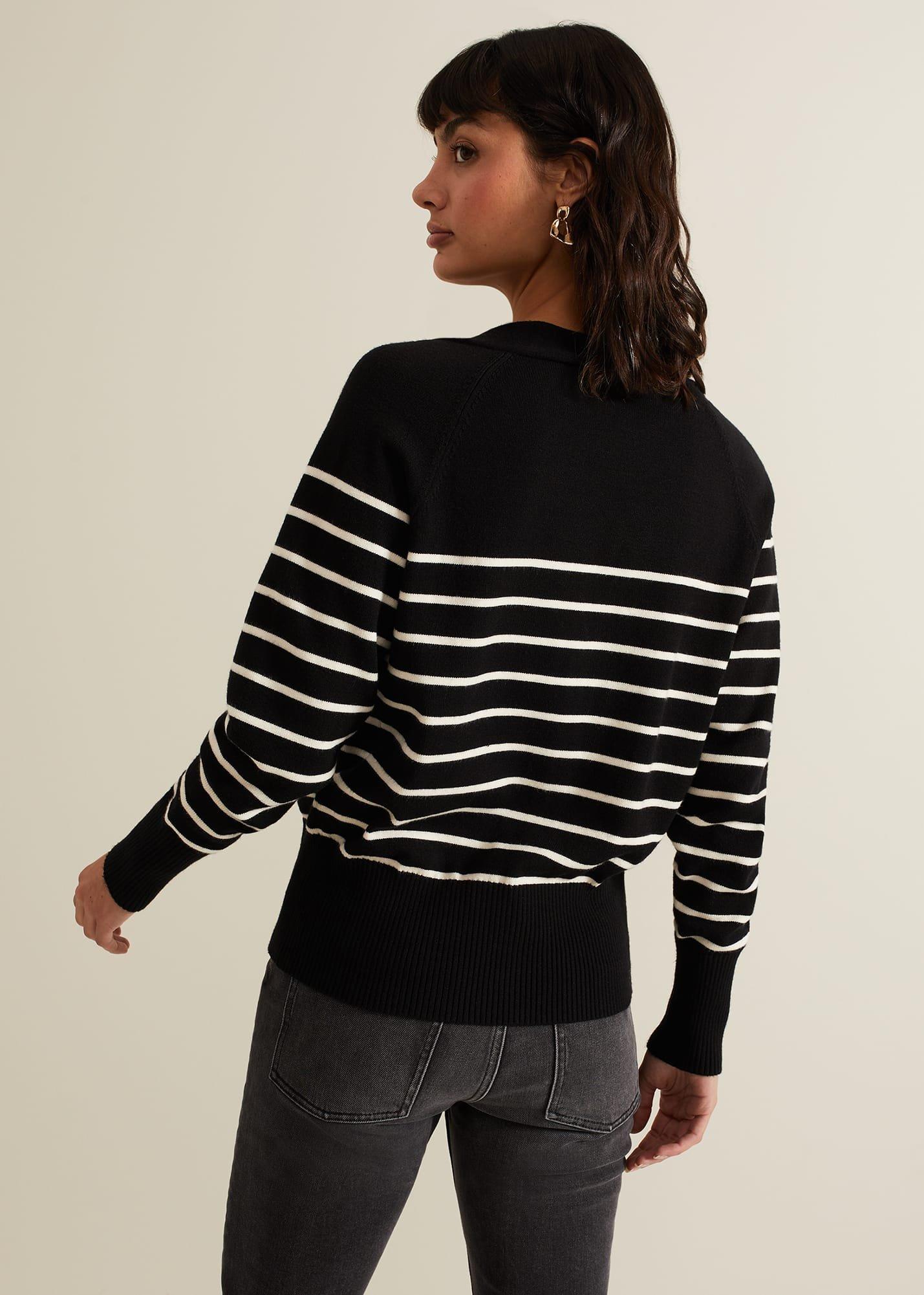 Nina V Neck Stripe Cardigan
