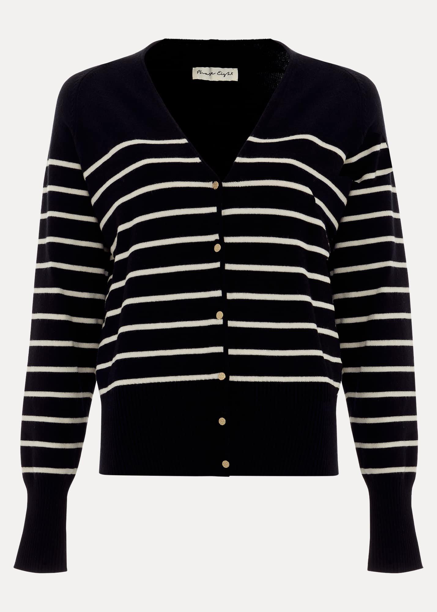 Nina V Neck Stripe Cardigan