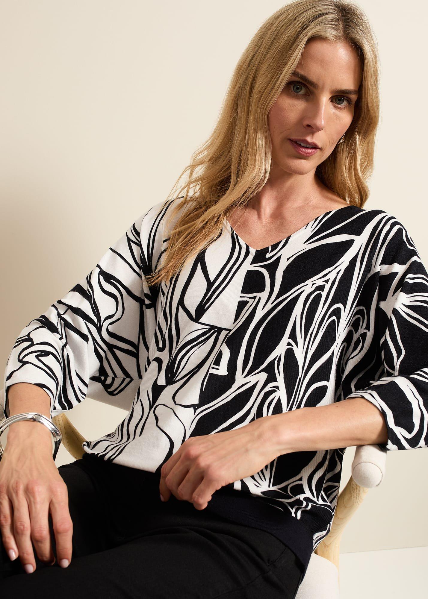 Ava Floral Print Colour Block Jumper