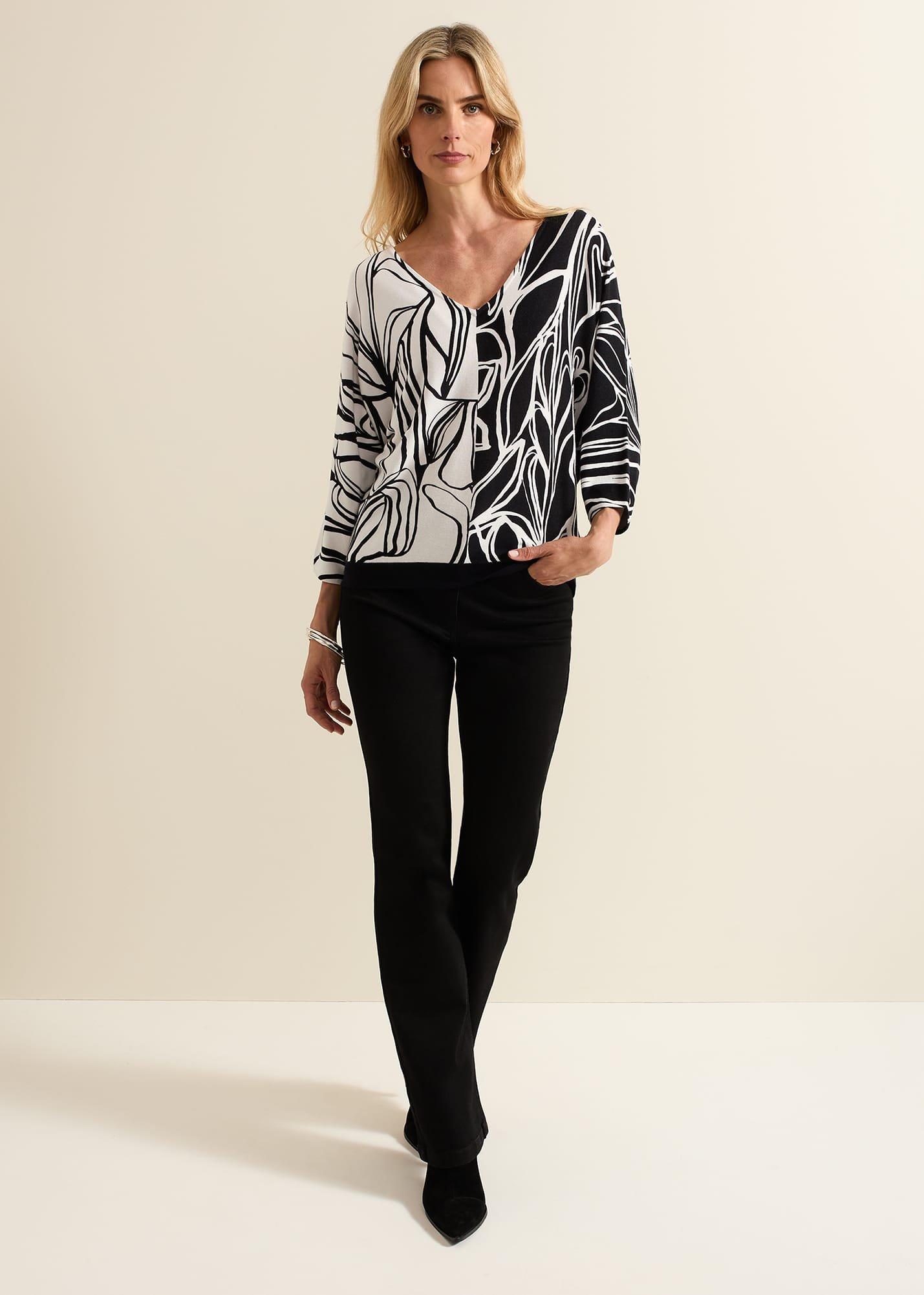 Ava Floral Print Colour Block Jumper