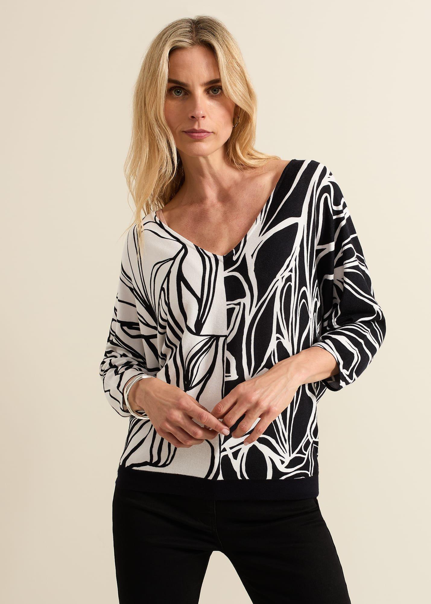 Ava Floral Print Colour Block Jumper