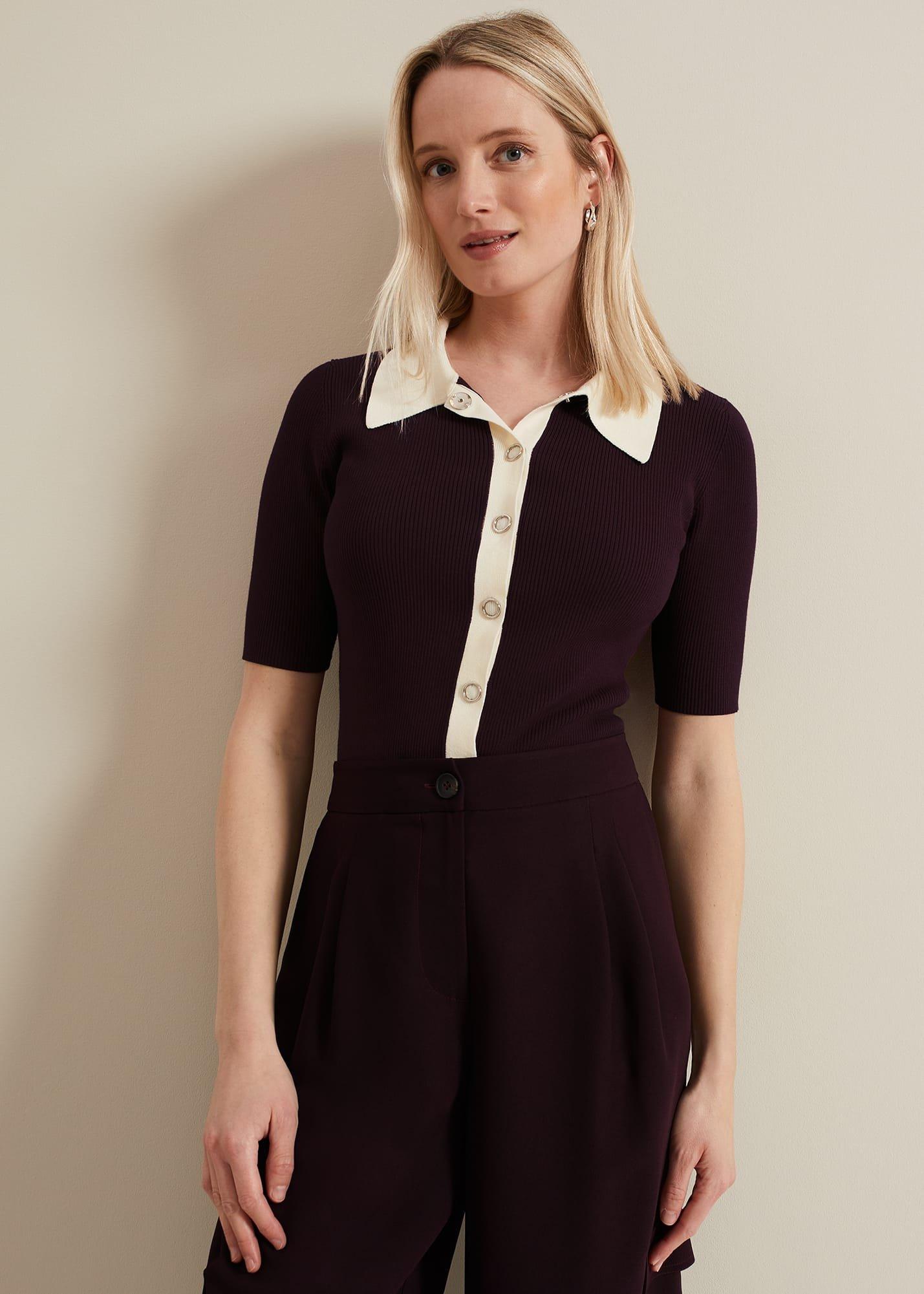 Rosie Tipped Collar Top