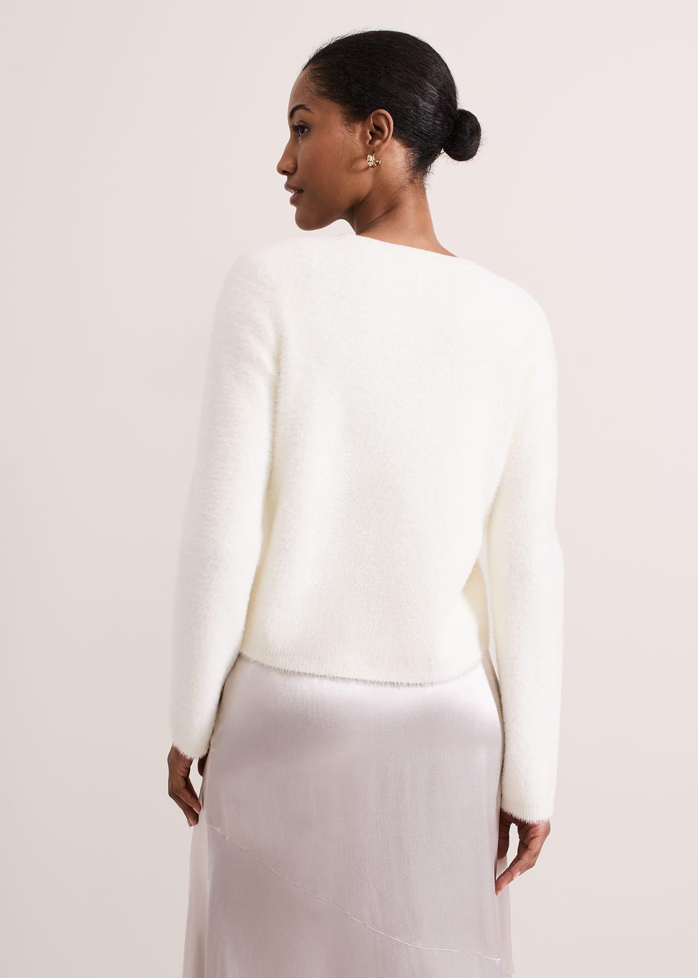 Mindy Fluffy Knit V Neck Cardigan